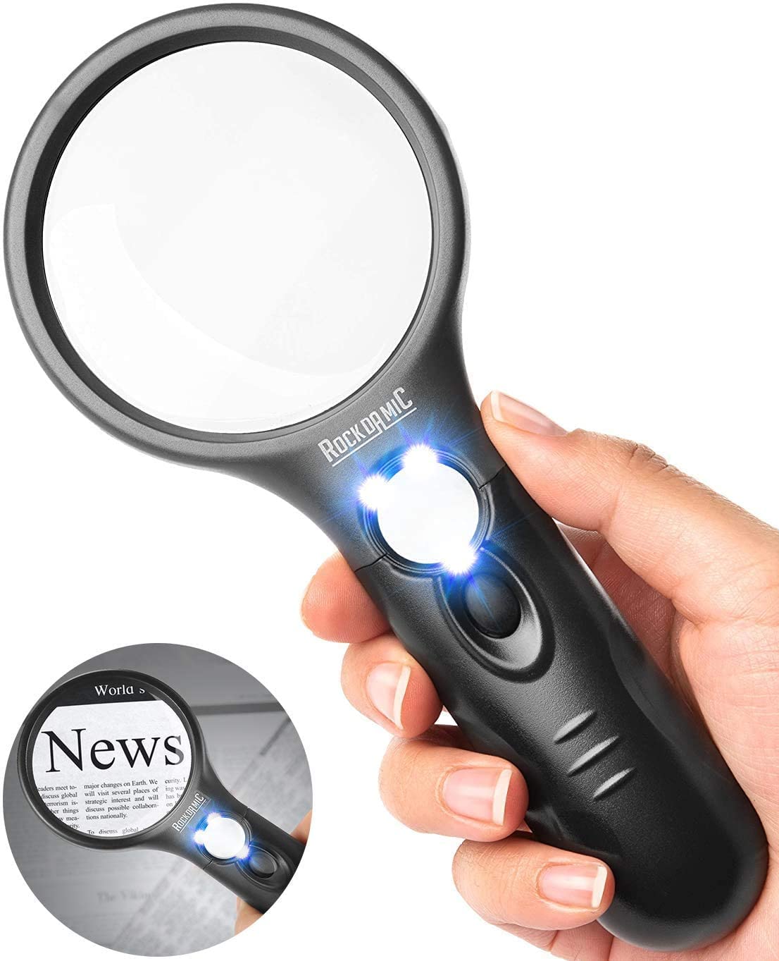 Easylife Magnifier with Light, Hands Free Magnifying Glass with Light,  Magnifier