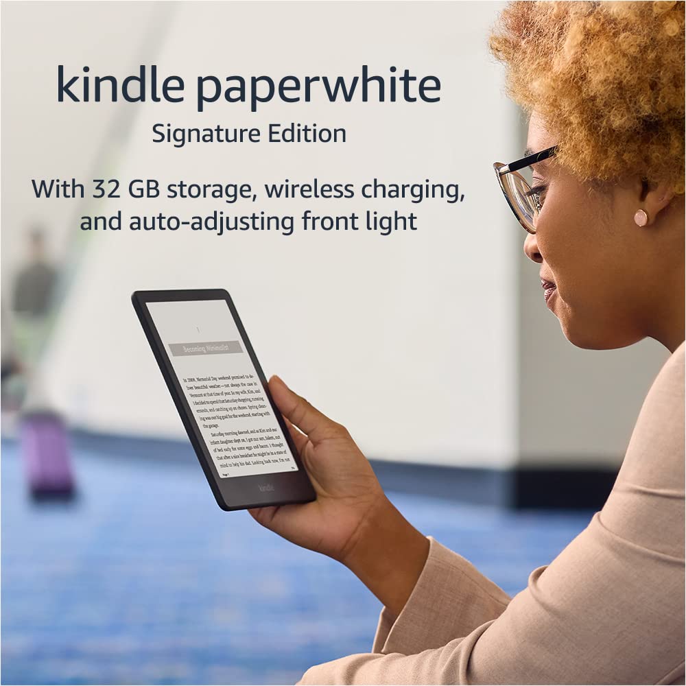 Denim Blue) Kindle Paperwhite Signature Edition (32 GB) 6.8 wireless  charging