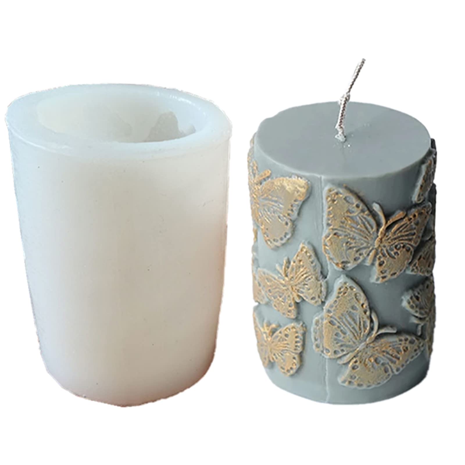 Cylinder Silicone Candle Molds for Candle Making, Pillar Resin Casting  Moulds for Resin Soap Flower Insect Specimen Wax Making Polymer Clay DIY  Craft
