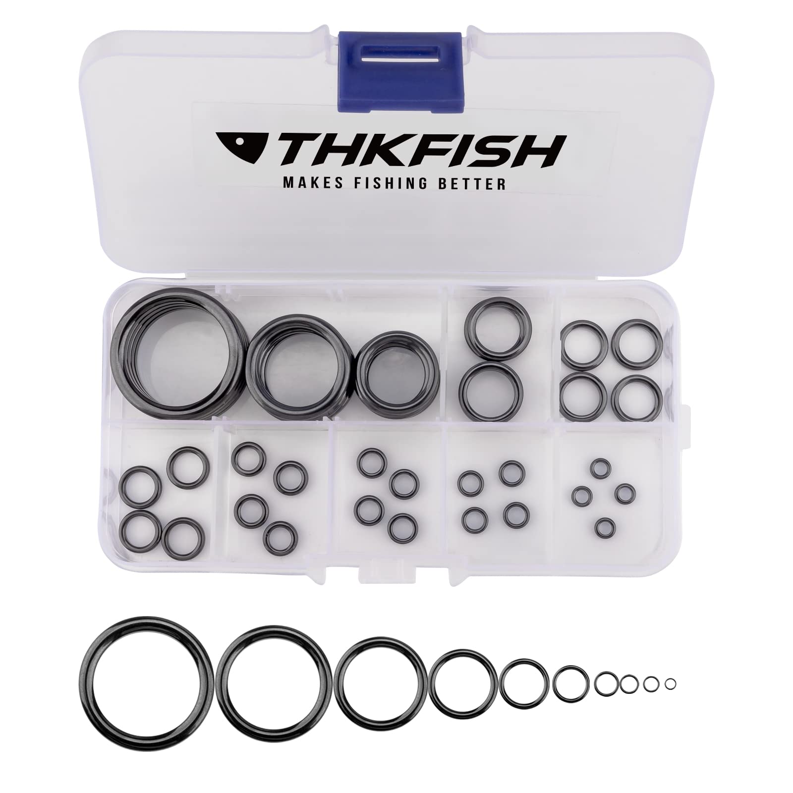  THKFISH Rod Tip Repair Kit with Glue Fishing Rod Repair Kit Pole  Tip Replacement Complete Supplies for Fishing Pole Top Eyelets 42PCS Tips,  6Sizes Black Small-42pcs : Sports & Outdoors