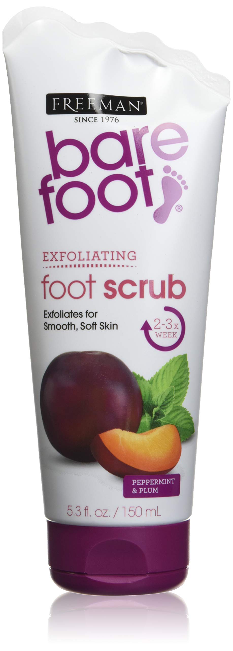 Freeman Bare Foot Exfoliating foot scrub Peppermint and Plum 5.3 oz