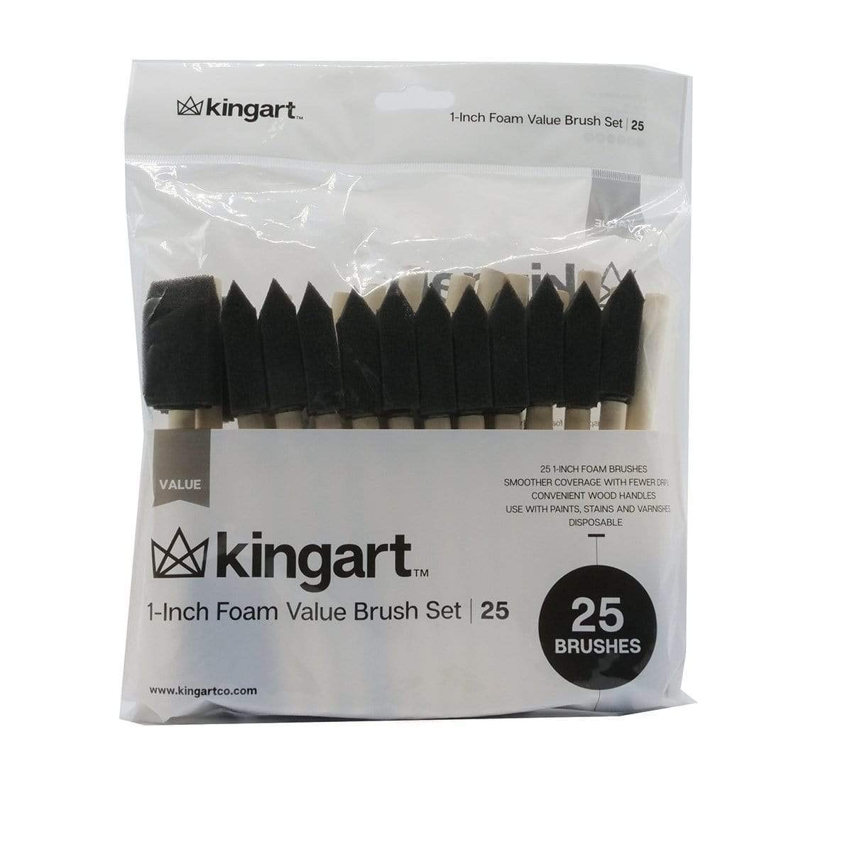 Kingart 2 Foam Brush Value Pack 20/Pkg