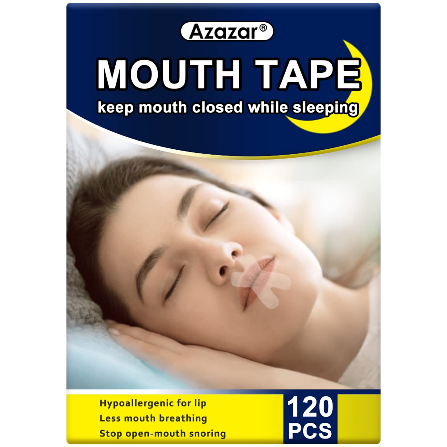 Azazar Mouth Tape for Sleeping 120 Pcs Gentle Sleep Strips for