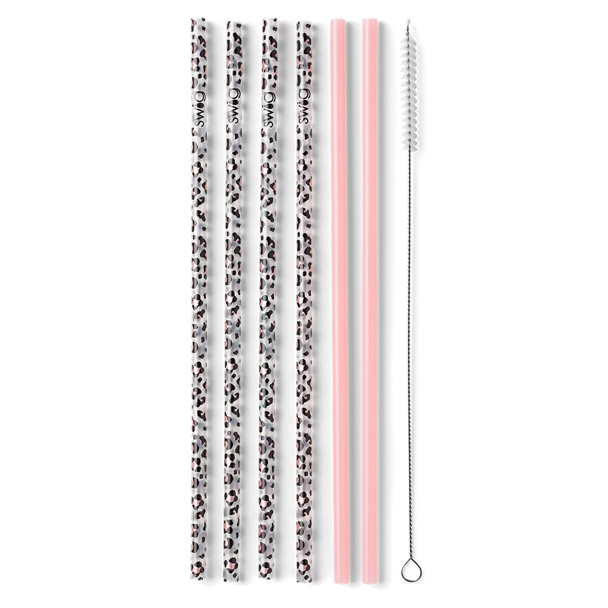 Swig Life Reusable Straws Confetti + Pink Tall Straw Set & Cleaning Brush,  Each Straw is 10.25 inch Long (Fits Swig Life 20oz Tumblers, 22oz Tumblers,  and 32oz Tumblers) 