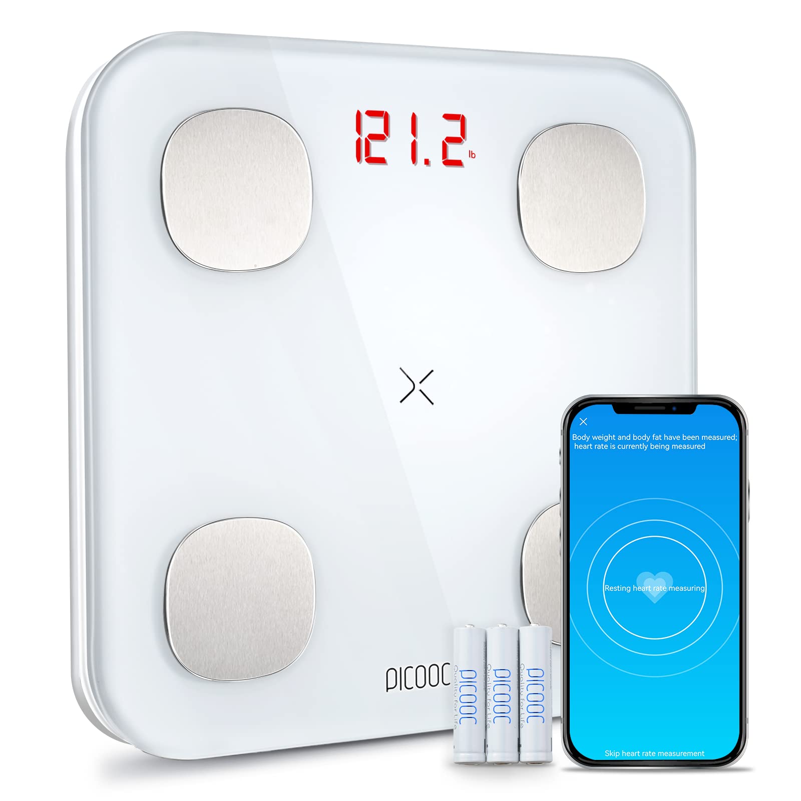 PICOOC Smart Scale for Body Weight, Body Fat Scale with 14+ Body  Compositions, Digital Bathroom Scales with Smartphone App Sync with  Bluetooth, Highly Precise, BMI, AI Analyzer White Body Composition Analyzer  with