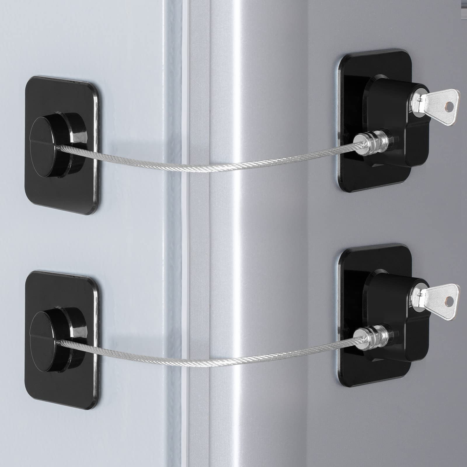 2 Pcs Fridge Lock, Refrigerator Lock for Children, Freezer Lock, Child  Safety Cabinet Lock with Adhesive,Used in Refrigerator Door, Cabinets,  Drawers, Toilet Seat