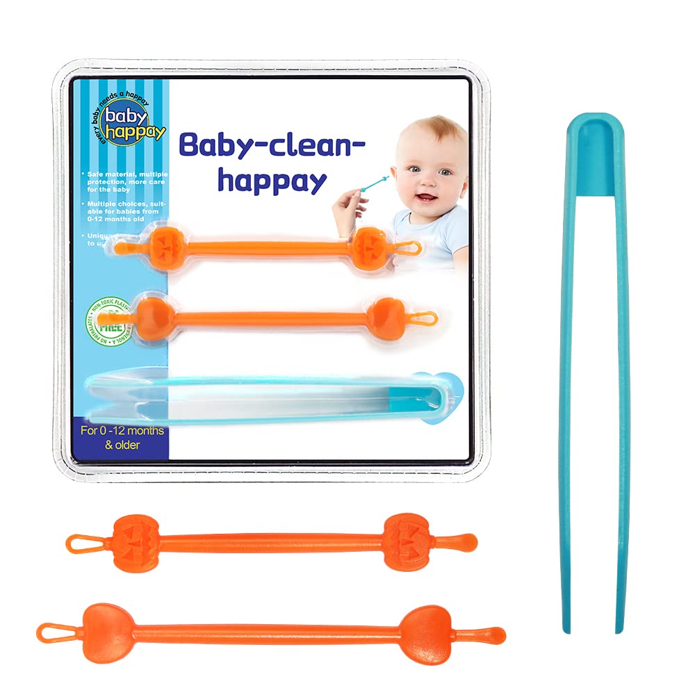 Baby Nasal Tweezers Pack of 3, Baby Nose Cleaning Tweezers, Round-Head Baby Nose  booger Picker Ear Cleaner Clip Tool, Ear Wax Remover for Baby Care