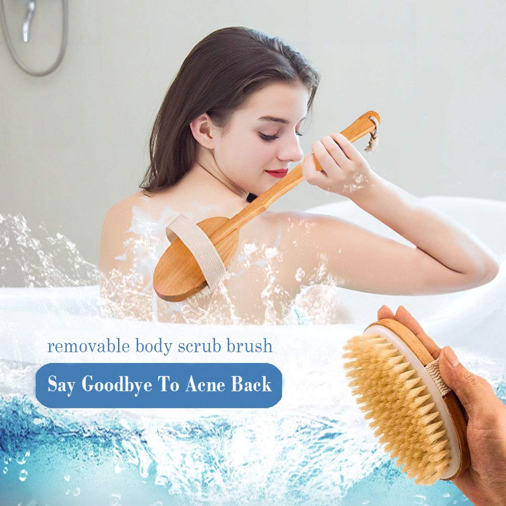 Bath & Relax Bath Body Brush Natural Bristles Long Handled Shower