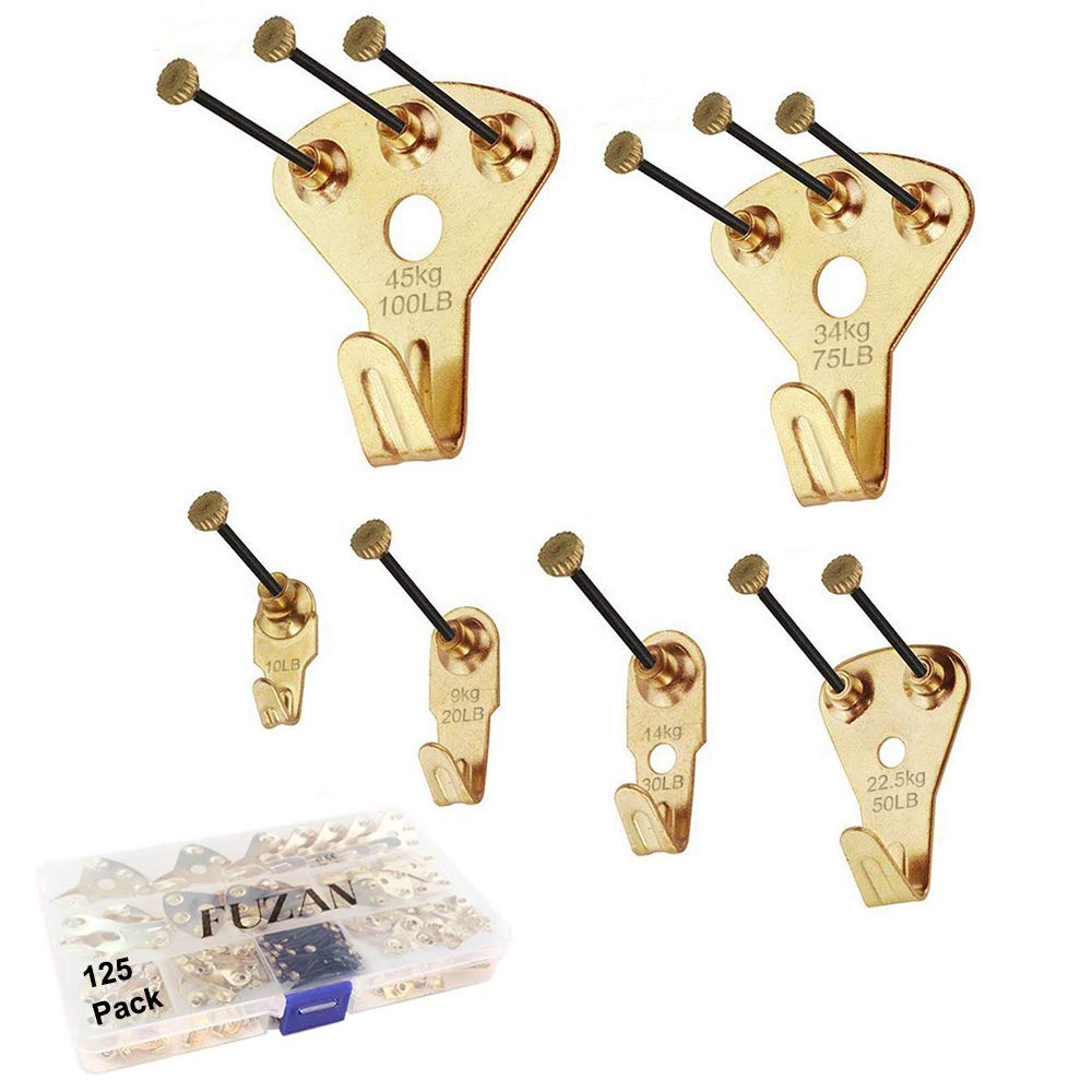 Heavy Picture Hangers 50 lbs - 20 Pack - Picture Hangers for Plaster Walls  - Picture Hanging Hooks