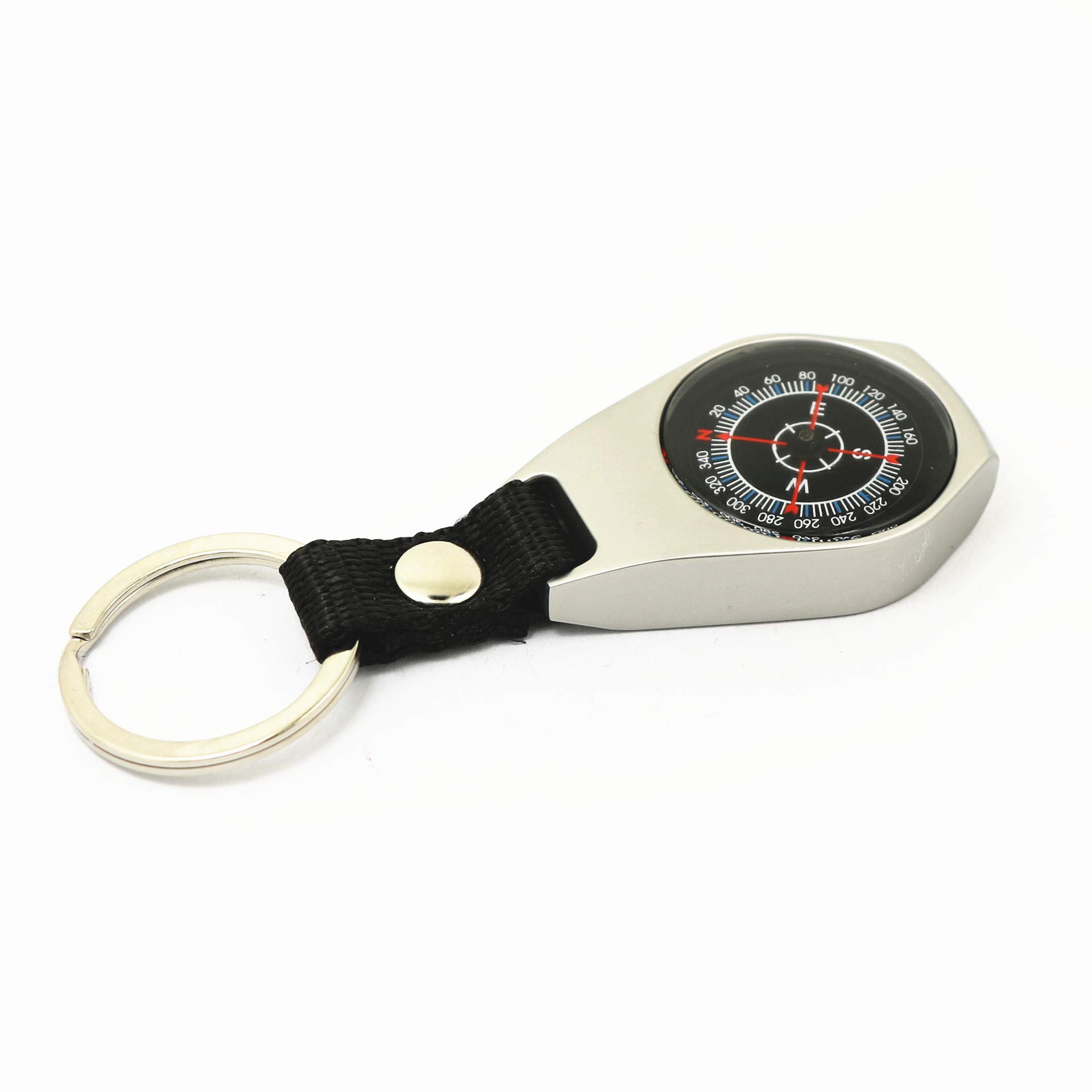 Outdoor Camping Hiking Mini Carabiner Keychain Compass Thermometer