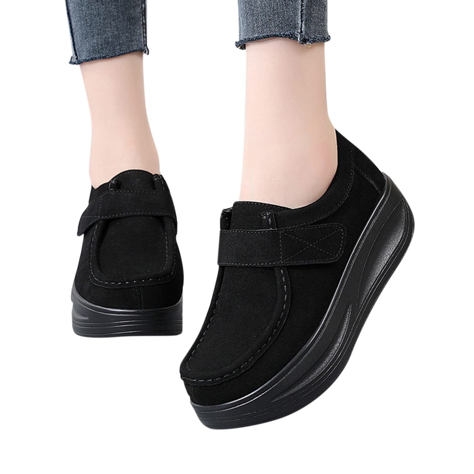 Women Slip-on Dance Sneakers Wedge Platform Loafers Fashion Air
