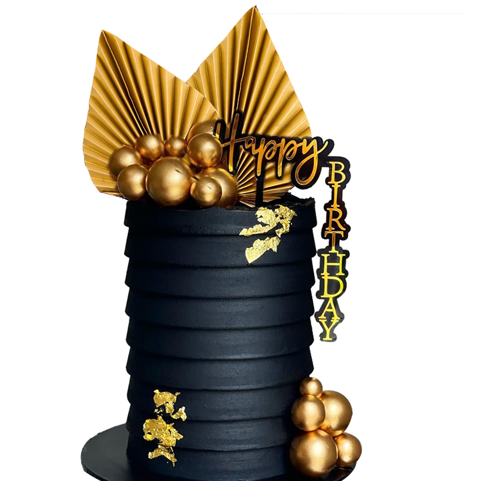 Black Gold Cake Toppers
