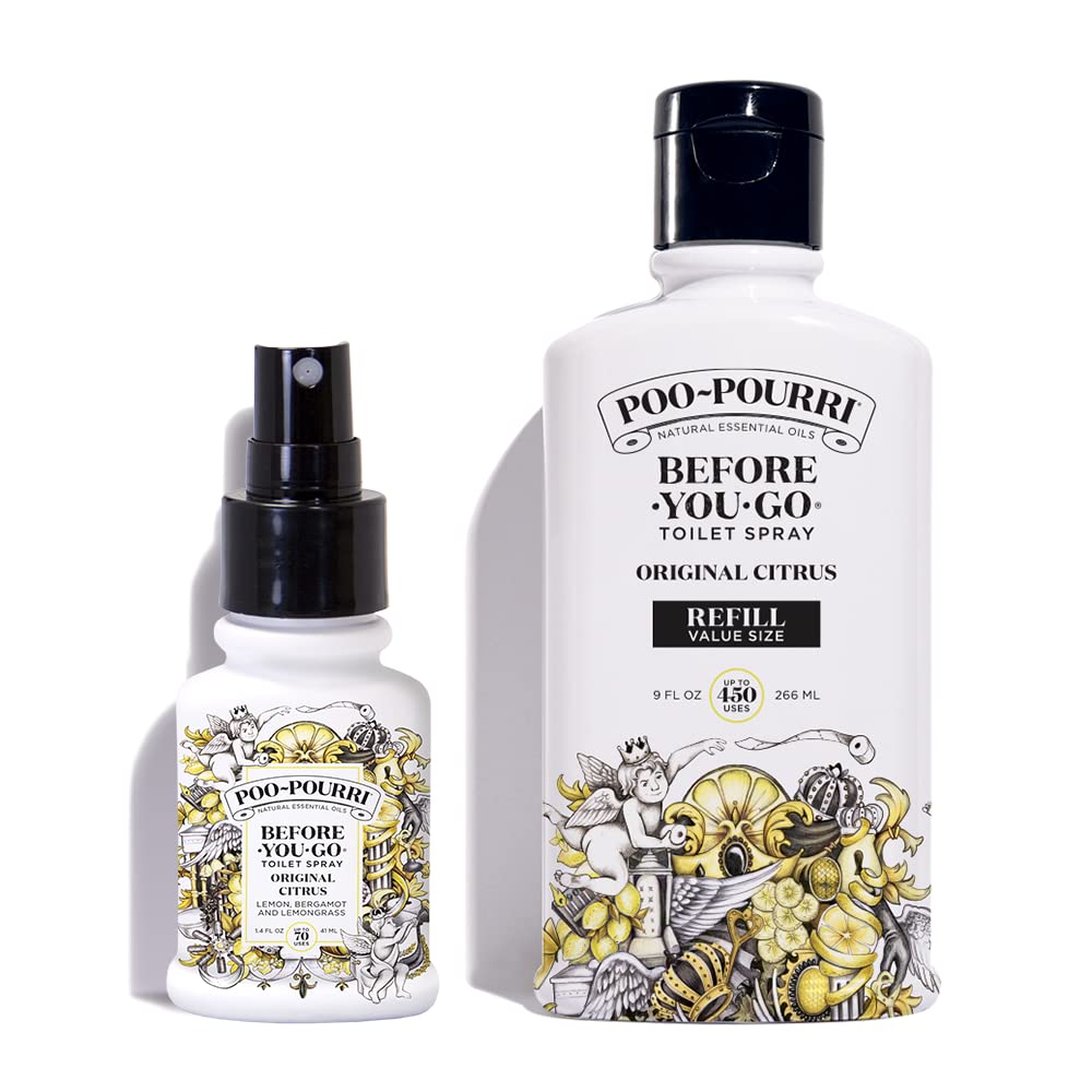 Poo-Pourri Before-You-Go Toilet Spray, Original Citrus, 2 Fl Oz - Lemon,  Bergamot and Lemongrass