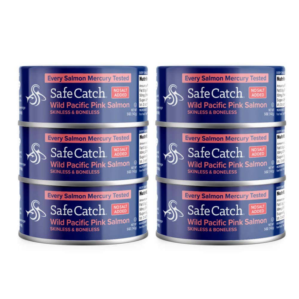  Safe Catch Wild Pacific Pink Salmon Canned Wild-Caught No Salt  Added Skinless Boneless Salmon Fish Mercury Tested Kosher, 6 Pack Can  Salmon 5oz : Grocery & Gourmet Food