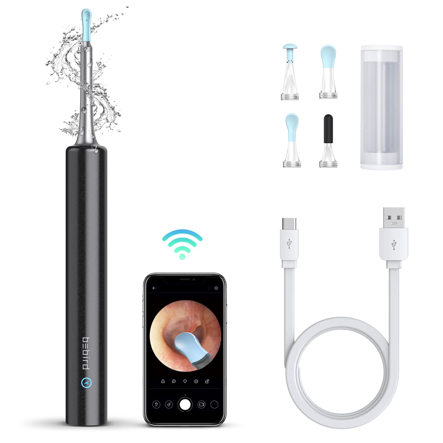 Ear Wax Removal Tool Kit Ear Cleaner With Camera, WIFI Ear Cleaning With  Camera Wired Ear Pick Earwax Removal Kit For Kids Adults Otoscope,Visual  Ear