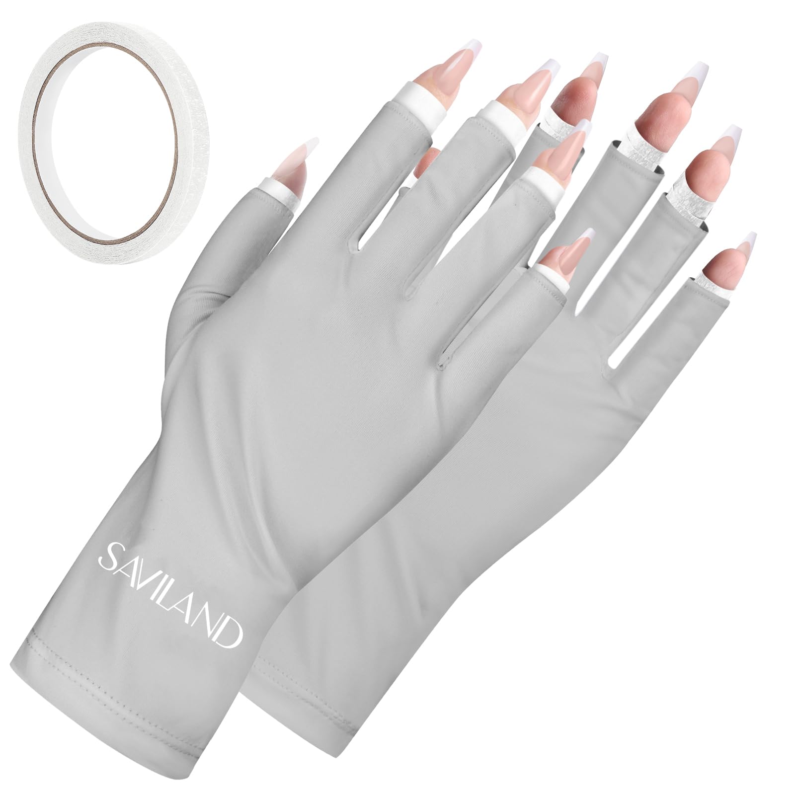 Saviland U V Gloves for Nails - 2 Pairs UPF200+ High-tech