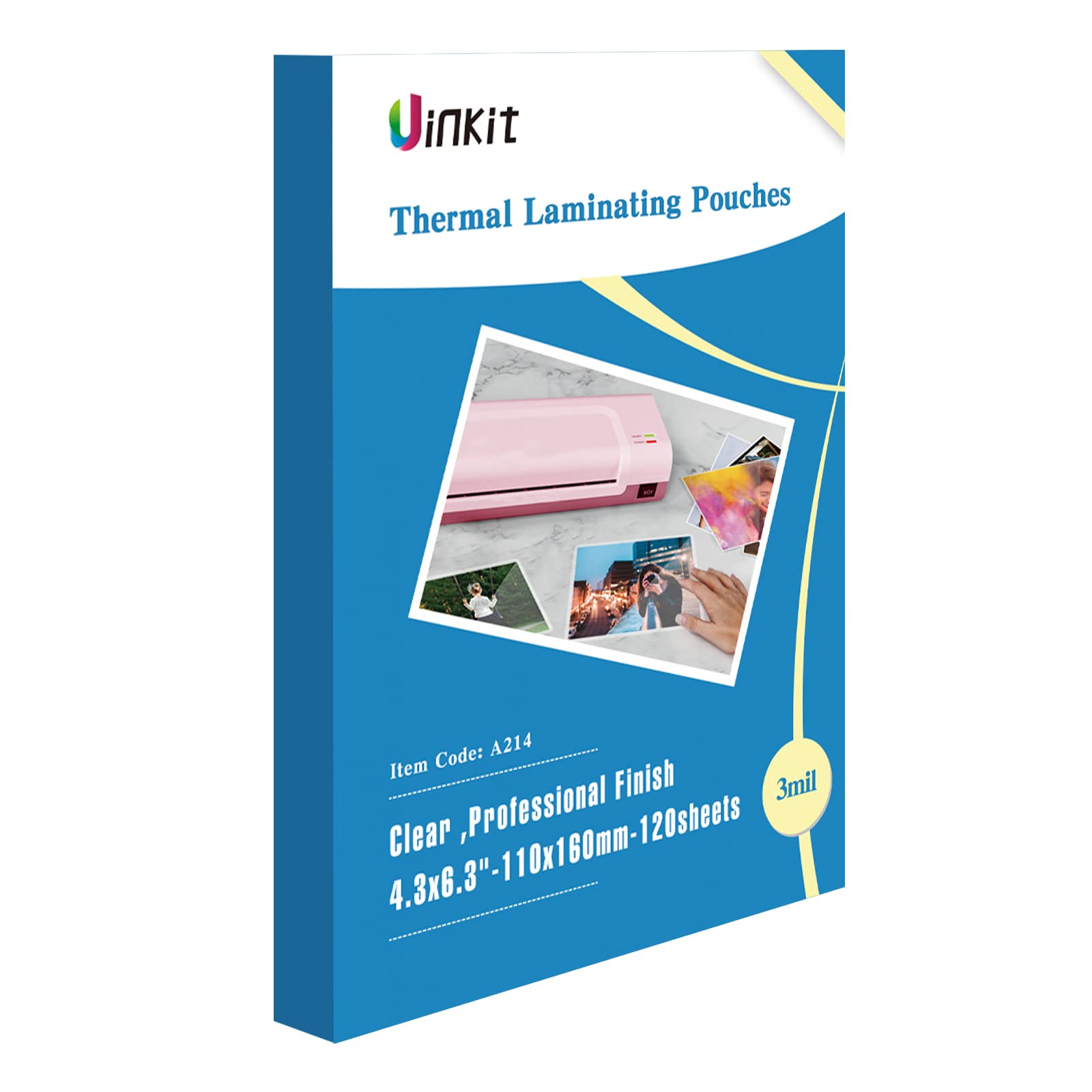 Uinkit Thermal Laminating Pouches 3mil Laminating Sheets 4.3x6.3 inches for  Sealed 4x6 Photo Card Documents Glossy Clear Laminator Pouch Rounded Corner  120Pack 4.3x6.3x120Pack-3Mil