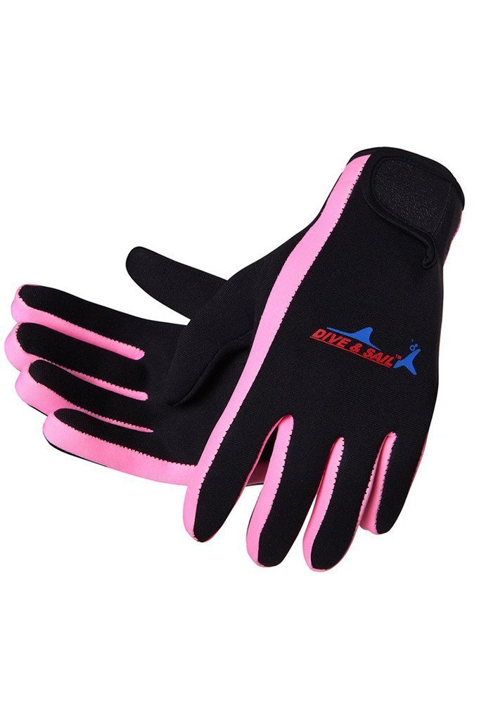 Micosuza Neoprene 1.5mm Five Finger Dive Gloves Pink Medium