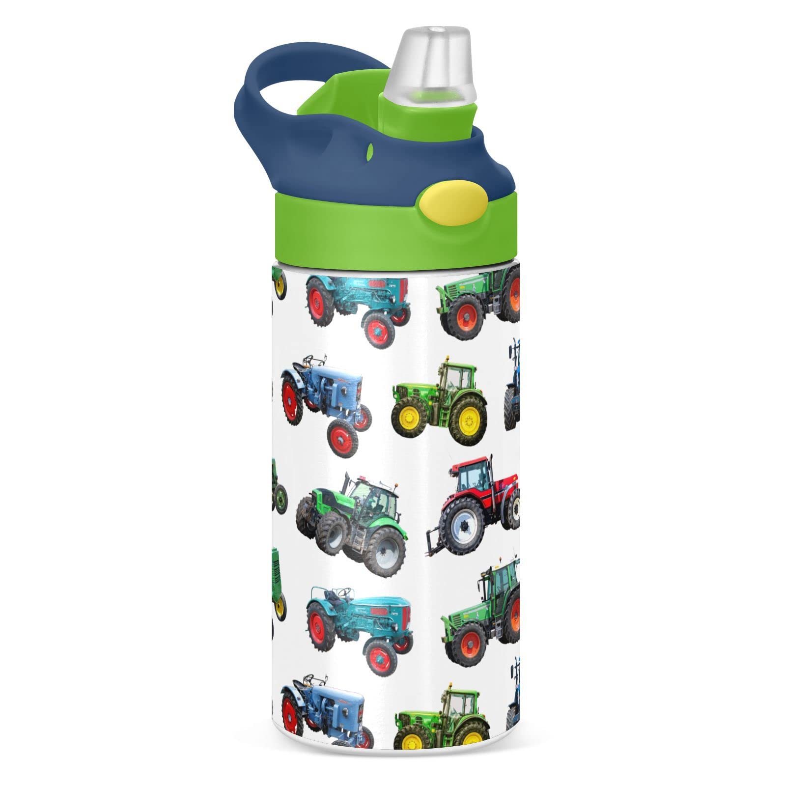 Red Tractors Custom & Personalized 12 oz Kids Water Bottle
