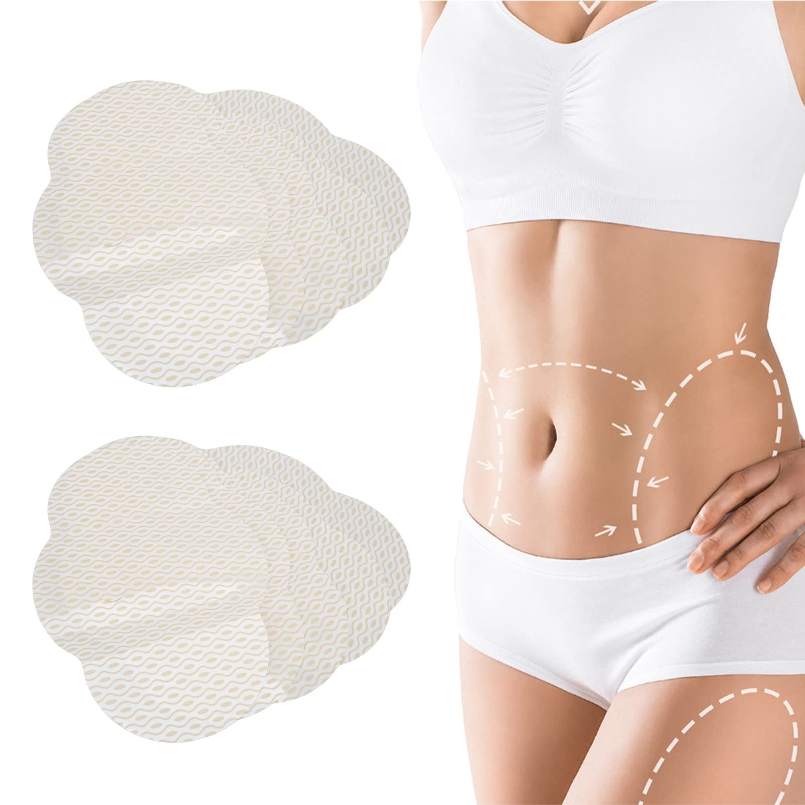 Nitouy Abdomen Lift Transparent Tapes Smooths Cellulite Belly Wrinkle  Remover Pads 