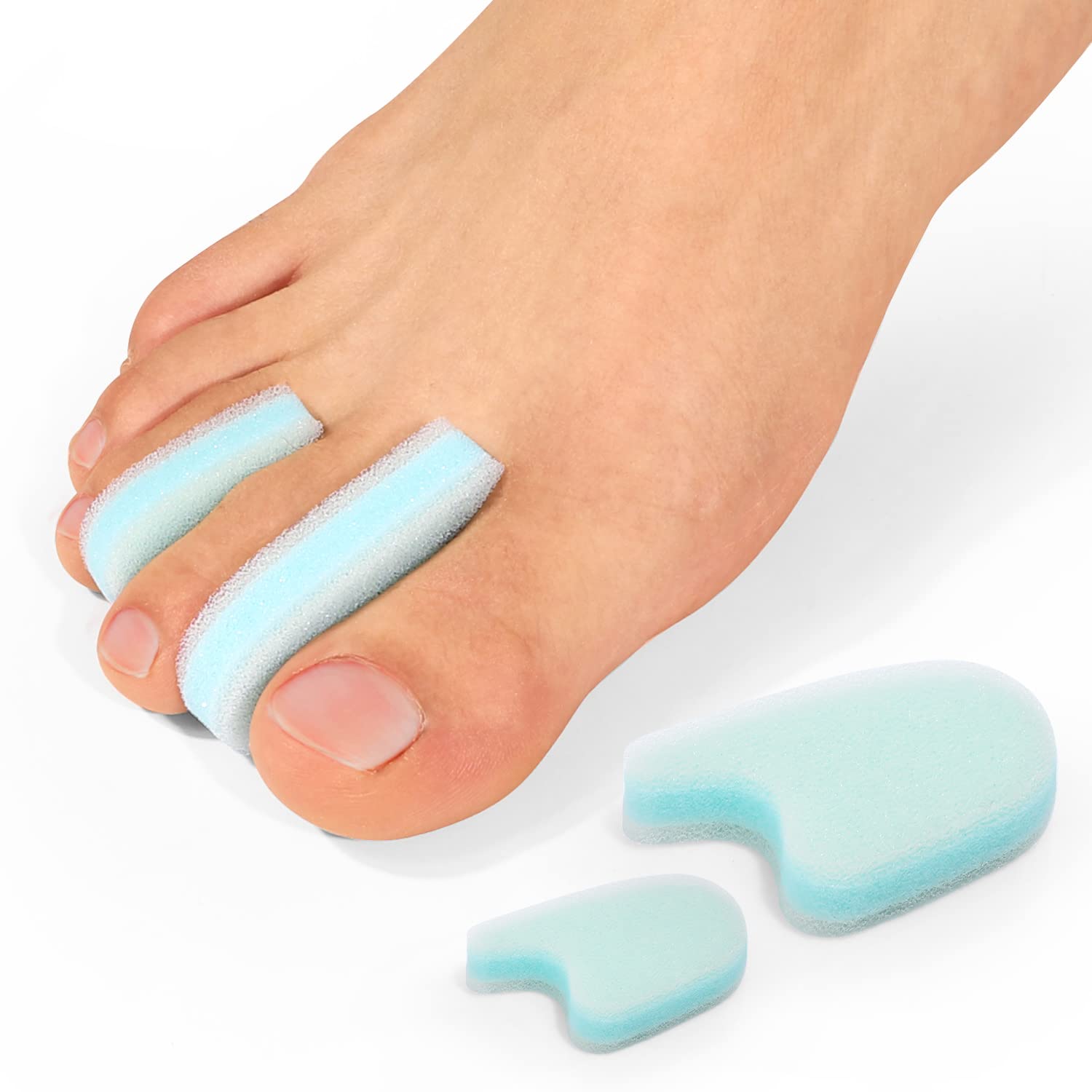 Kimihome 12 Packs Foam Toe Separator Toe Gasket-Redress Overlapping Toes  Prevent Friction and Release Pressure Relieve The Pain Caused by Bunions  Blue1