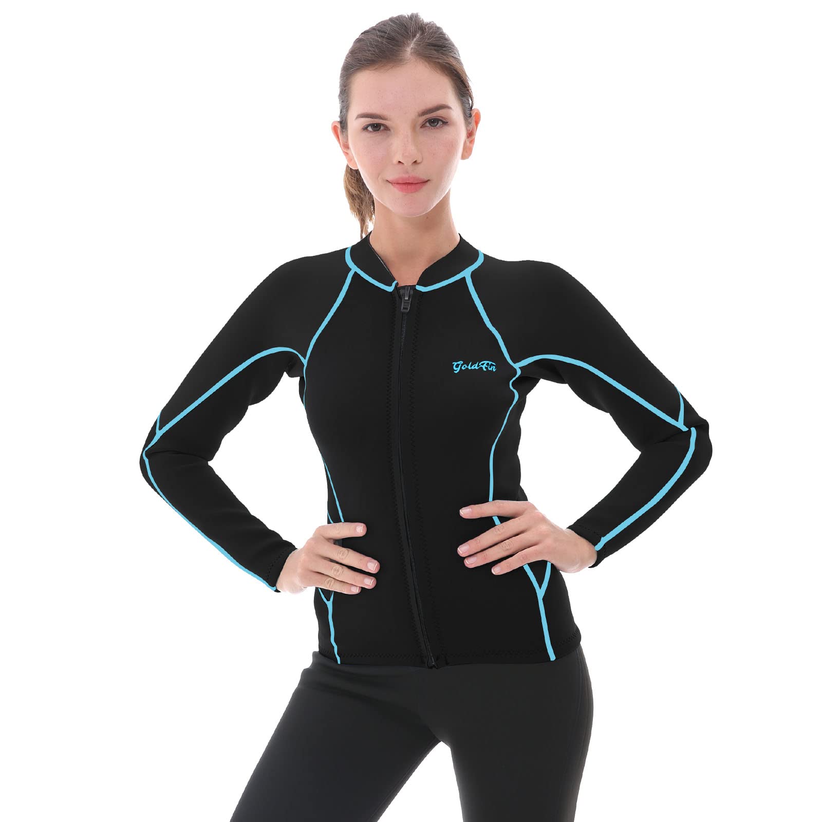 Women's Neoprene 2mm Wetsuit Top Thermal Swimsuit Long Sleeve  Diving Suit Surfing Jacket for Boating Snorkeling : Sports & Outdoors