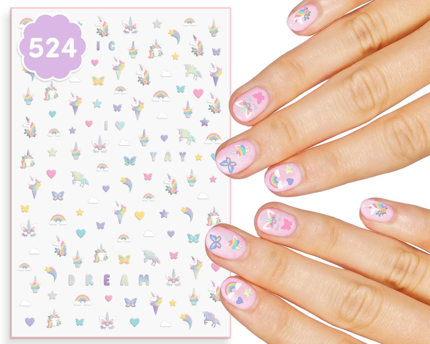 xo, Fetti Kids Unicorn Nail Stickers - 524 Decals | Birthday Girl ...