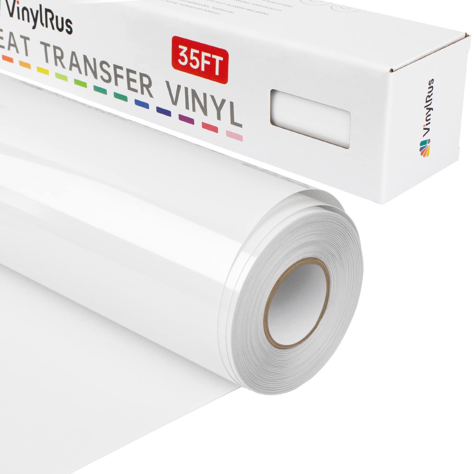 VinylRus Heat Transfer Vinyl-12” x 25ft Red Iron on Vinyl Roll for Shirts,  HTV Vinyl for Silhouette Cameo, Cricut, Easy to Cut & Weed