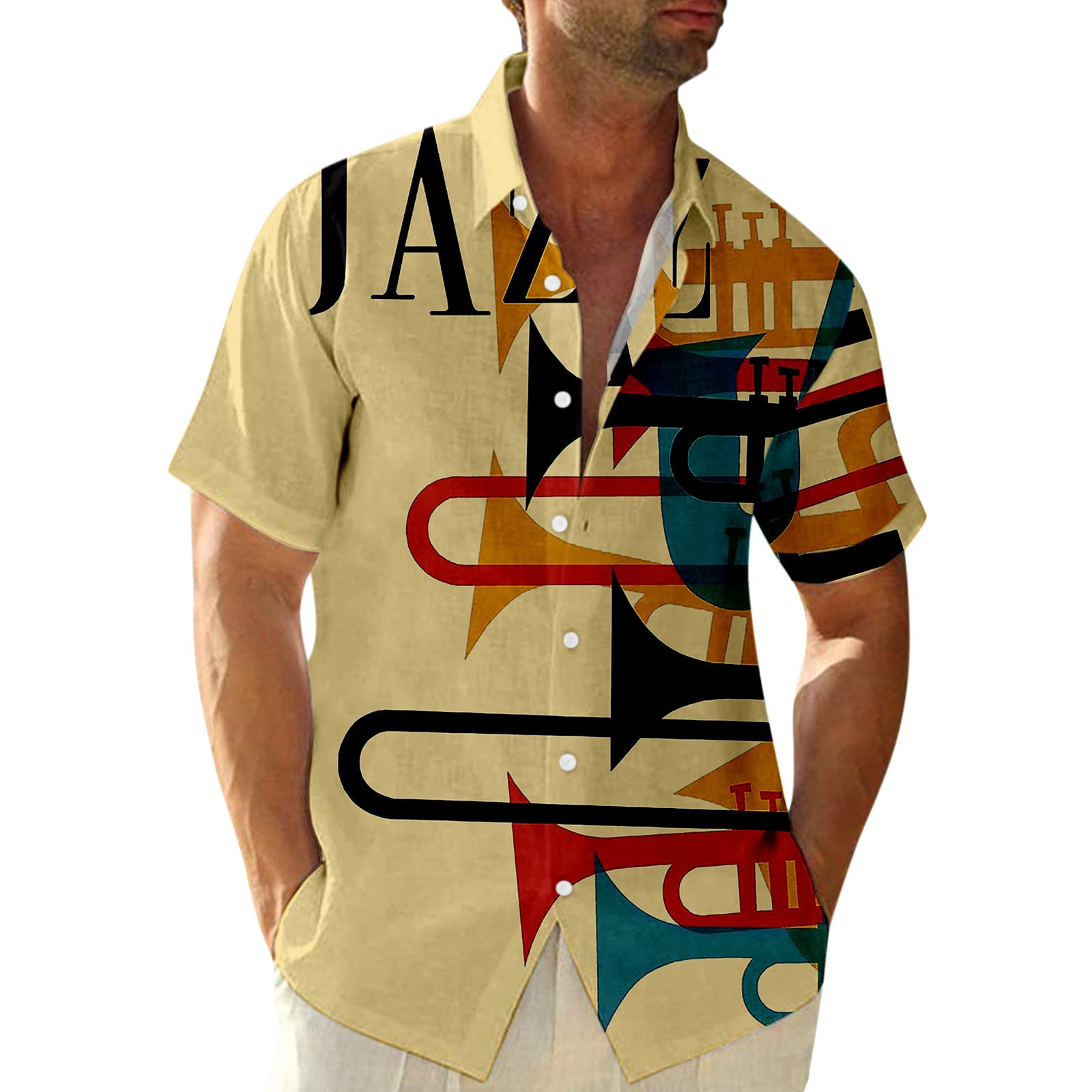 Men Tops, Mens Button Down Long Sleeve Tee Shirts Fashion Linen Tie Dye  Casual Beach Yoga Shirt Blouse