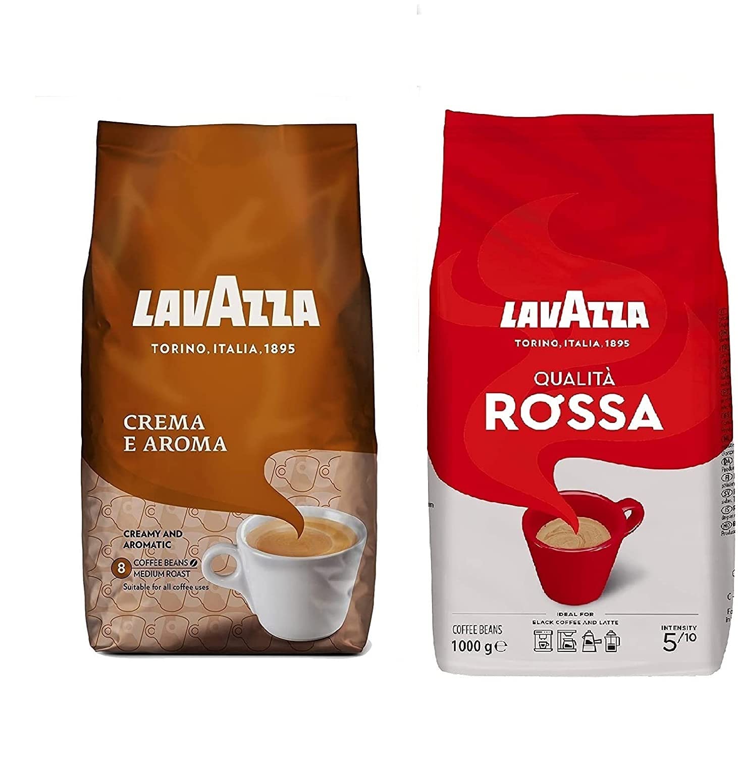 Lavazza 1 x Crema E Aroma 1 kg & Lavazza Qualita Rossa Coffee Beans 1 kg