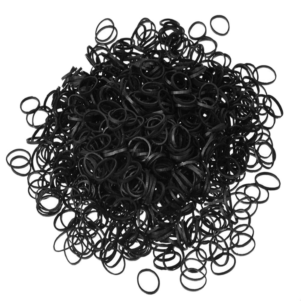 Rubber Band 1000Pcs Elastic Hair Rope Ties Women Girls Bind Ponytail Holder Rubber  Band Black