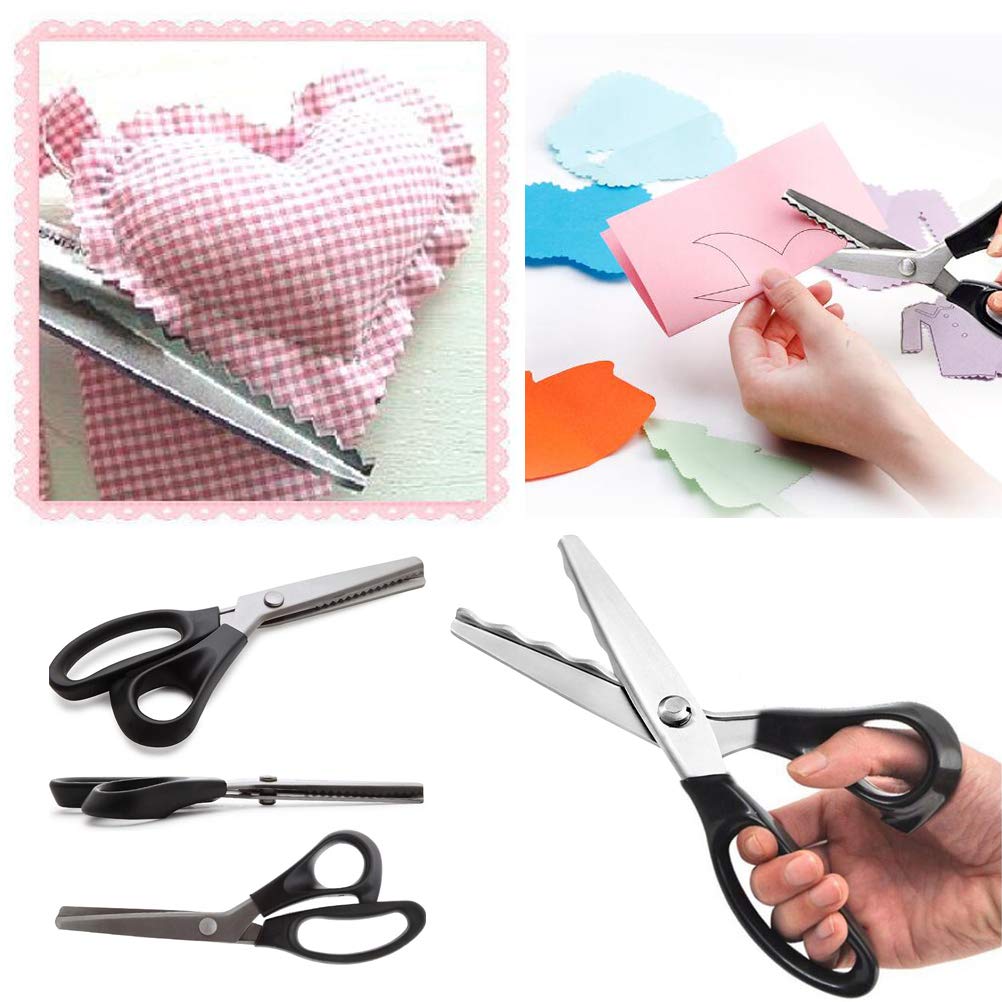Pinking Shears Stainless Steel Zigzag Handled Professional Dressmaking  Sewing Scissors Scalloped Fabric Craft Scissors