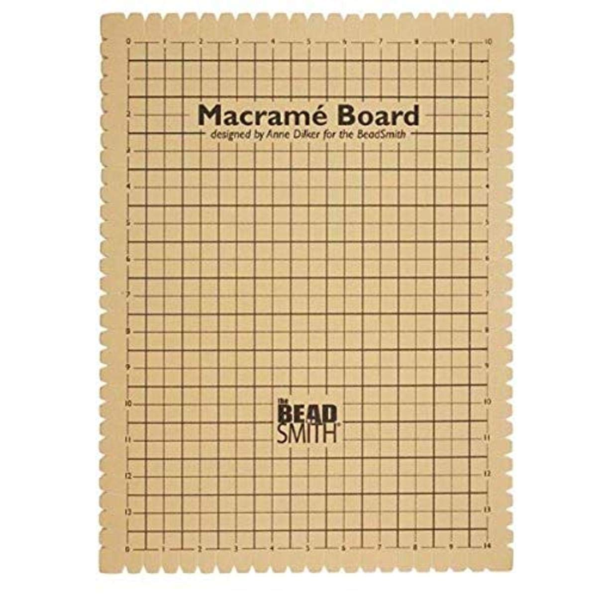 The Beadsmith Macrame Board 11.5 x 15.5 inches 0.5-inch-Thick Foam 10x14  Grid for Measuring Bracelet Project with Instructions Included Create  Macrame and Knotting Creations 14 Inches X 10 Inches