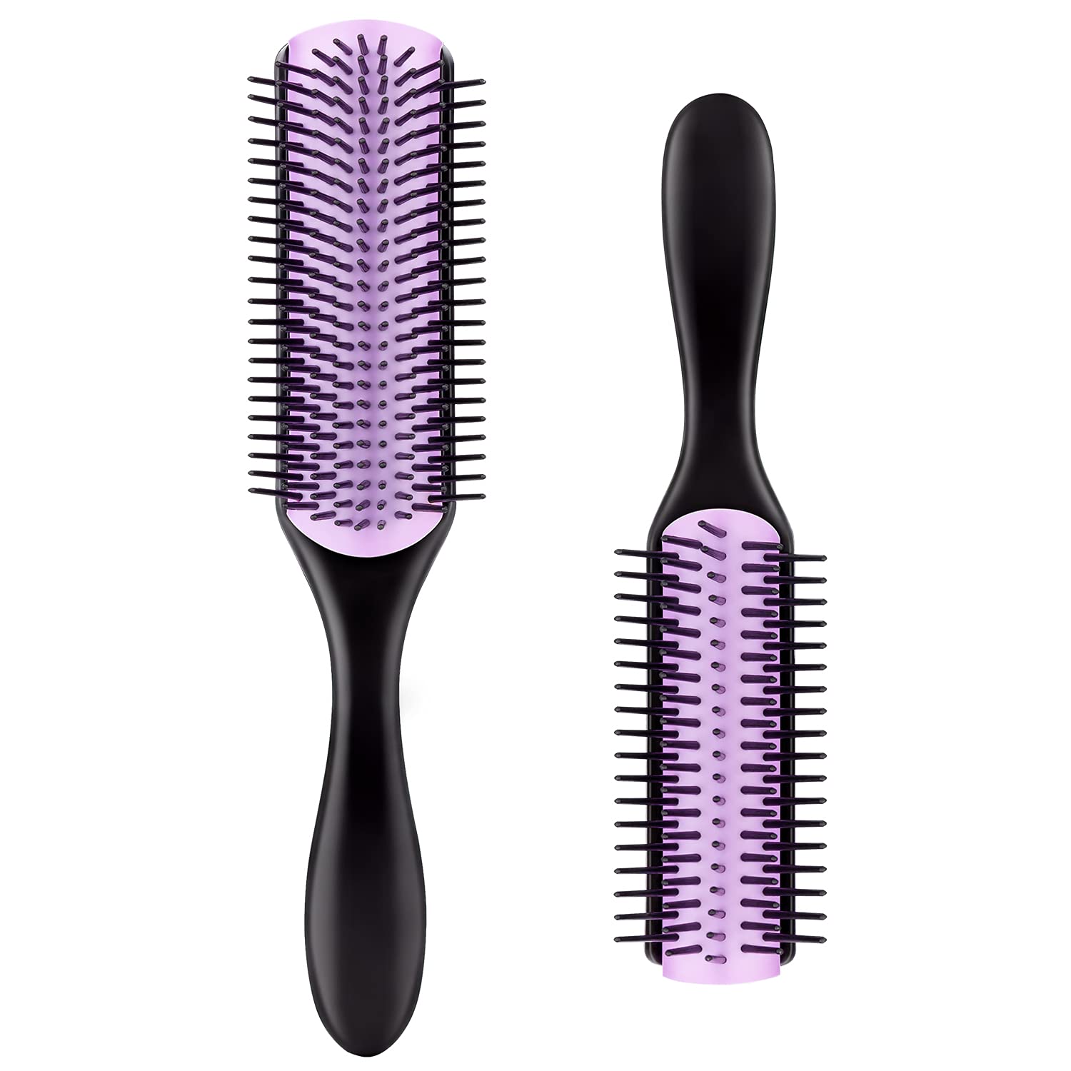 2 Pieces Hair Brush 9 Row Cushion Nylon Bristle Styling Brush