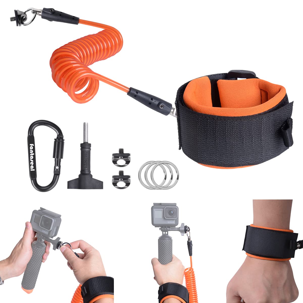 Steel-cored Waterproof Action Camera Anti-loose Dive Wrist Strap , Diving  Surfing Snorkeling Drifting Safety Wire Rope Tether for GoPro Sony Olympus  DJI Sports Motion Camcorder Underwater Photography