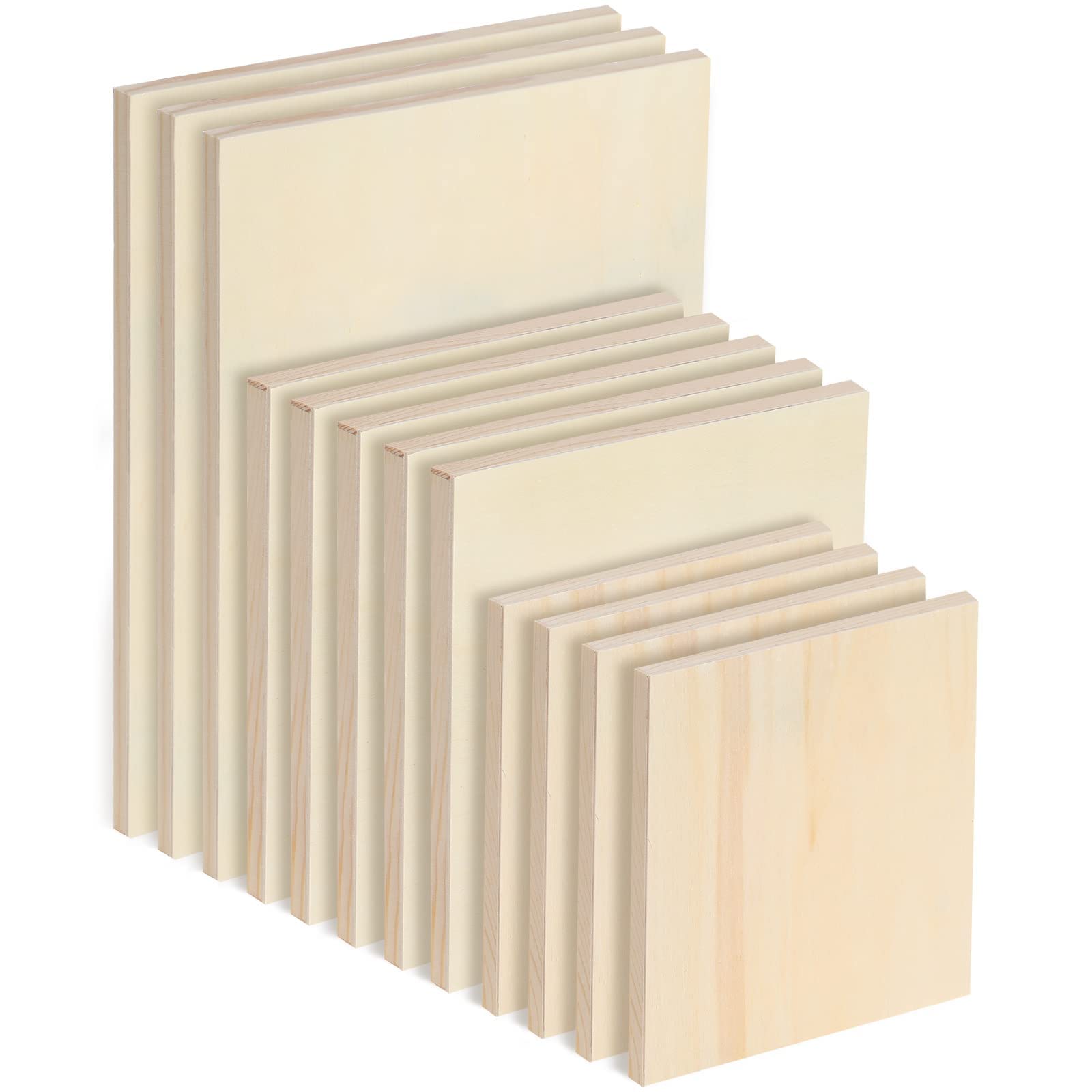 Geetery 3 Pcs Wood Paint Pouring Panel Boards Gallery 1-1/2 Inches