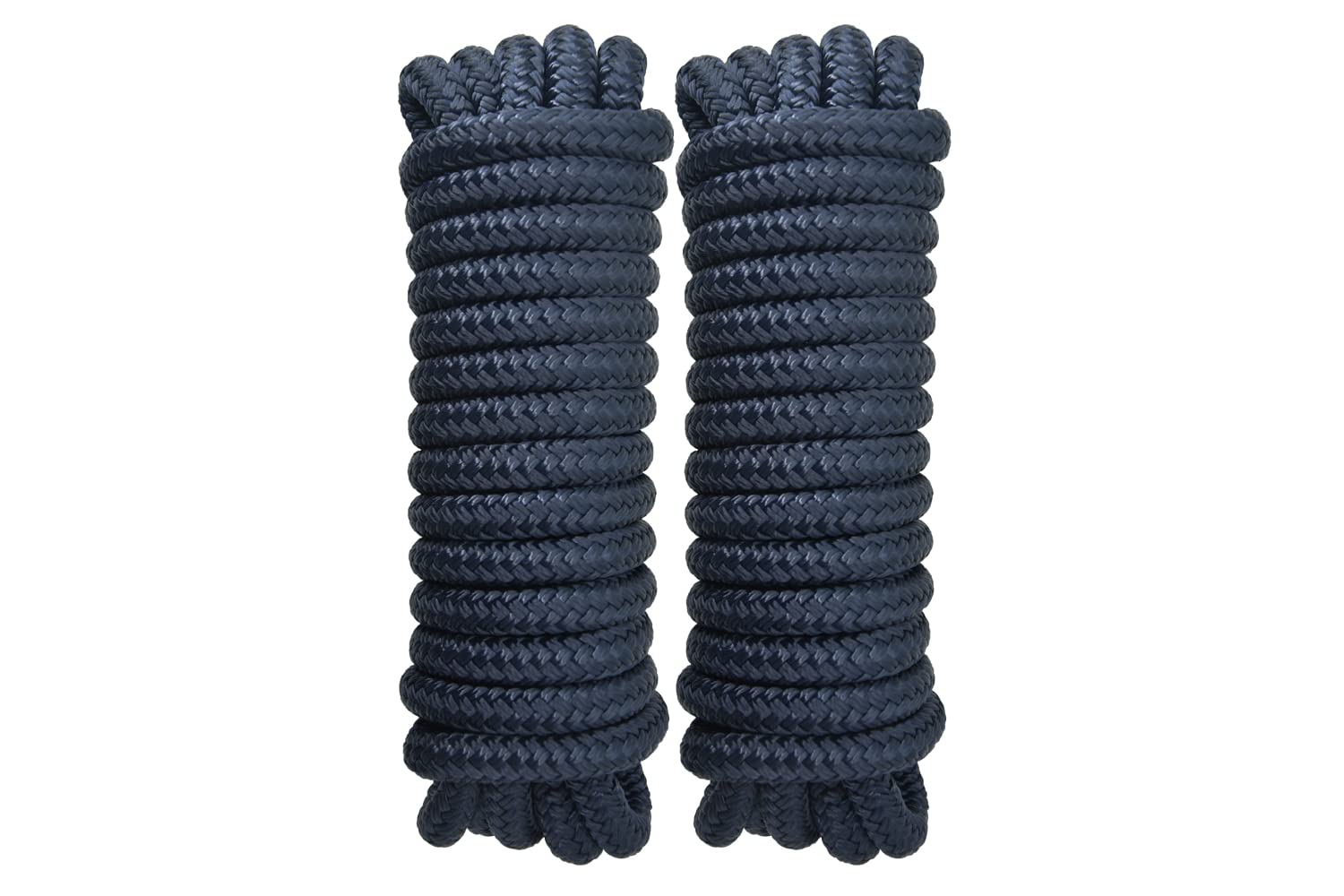 TetherTite Dock Line 1/2 Inch 25 Ft, Marine-Grade Double-Braided Nylon Dock  Line for Boats with 12 Eyelet, Hi-Quality Pre-Shrunk & Heat Stabilized Boat  Docking Rope Mooring Line - 2 Pack Navy Blue