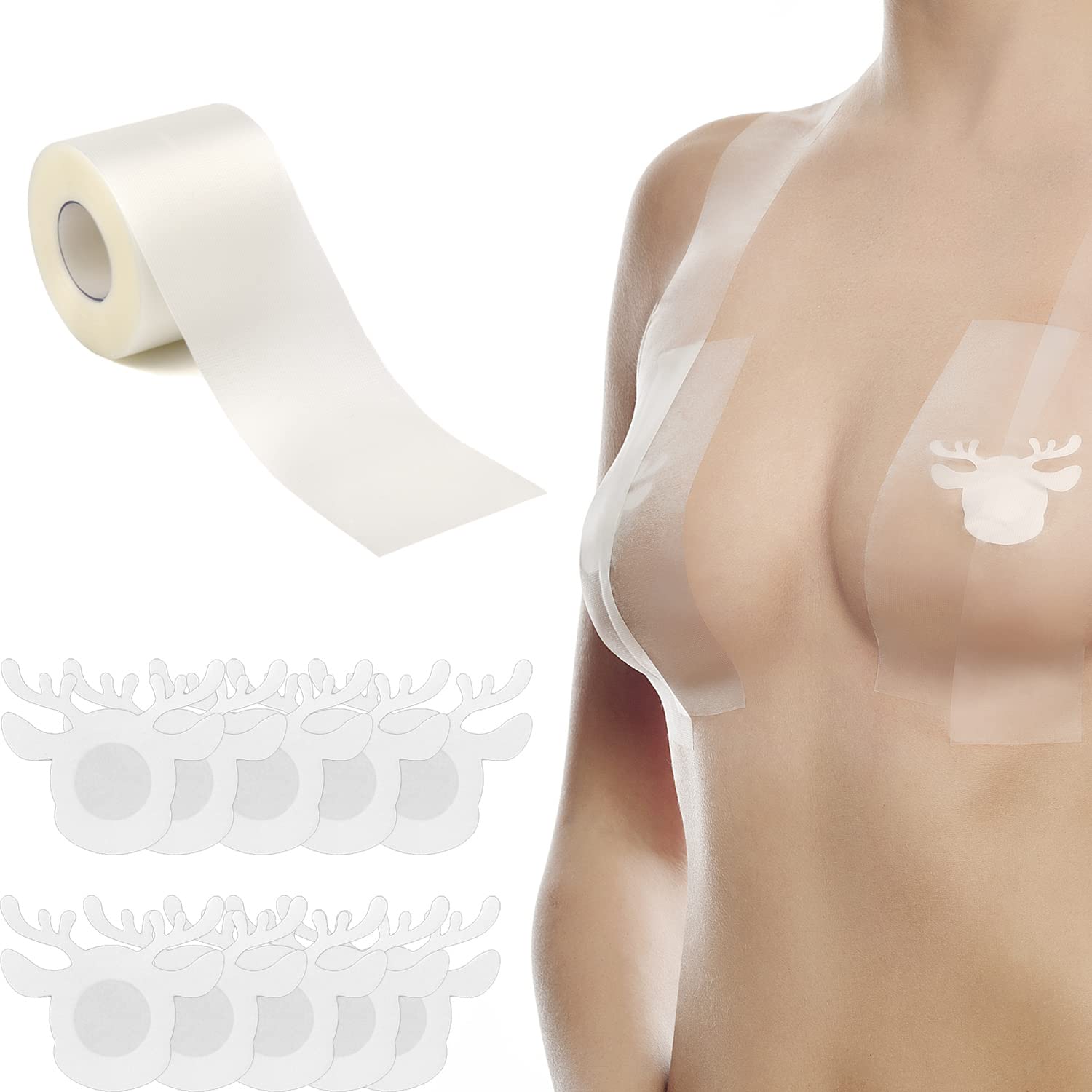 HOTOMG Boobytape for Breast Lift, Clear Boob Tape for Strapless
