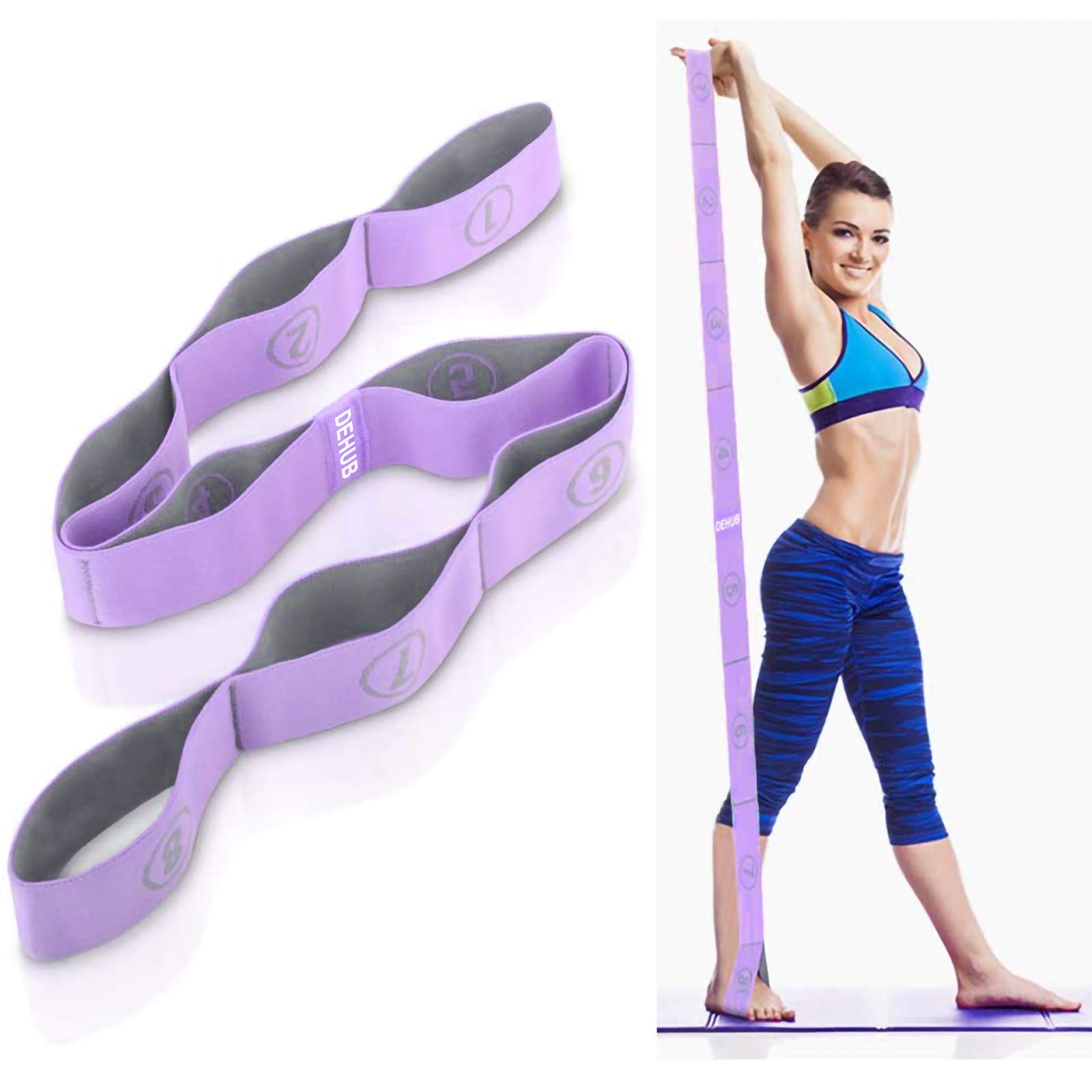  DEHUB Stretch Strap, Elastic Yoga Stretching Strap, Multi-Loop  for Physical Therapy, Pilates, Yoga, Dance & Gymnastics Exercise and  Flexible Pilates Stretch Band : Everything Else