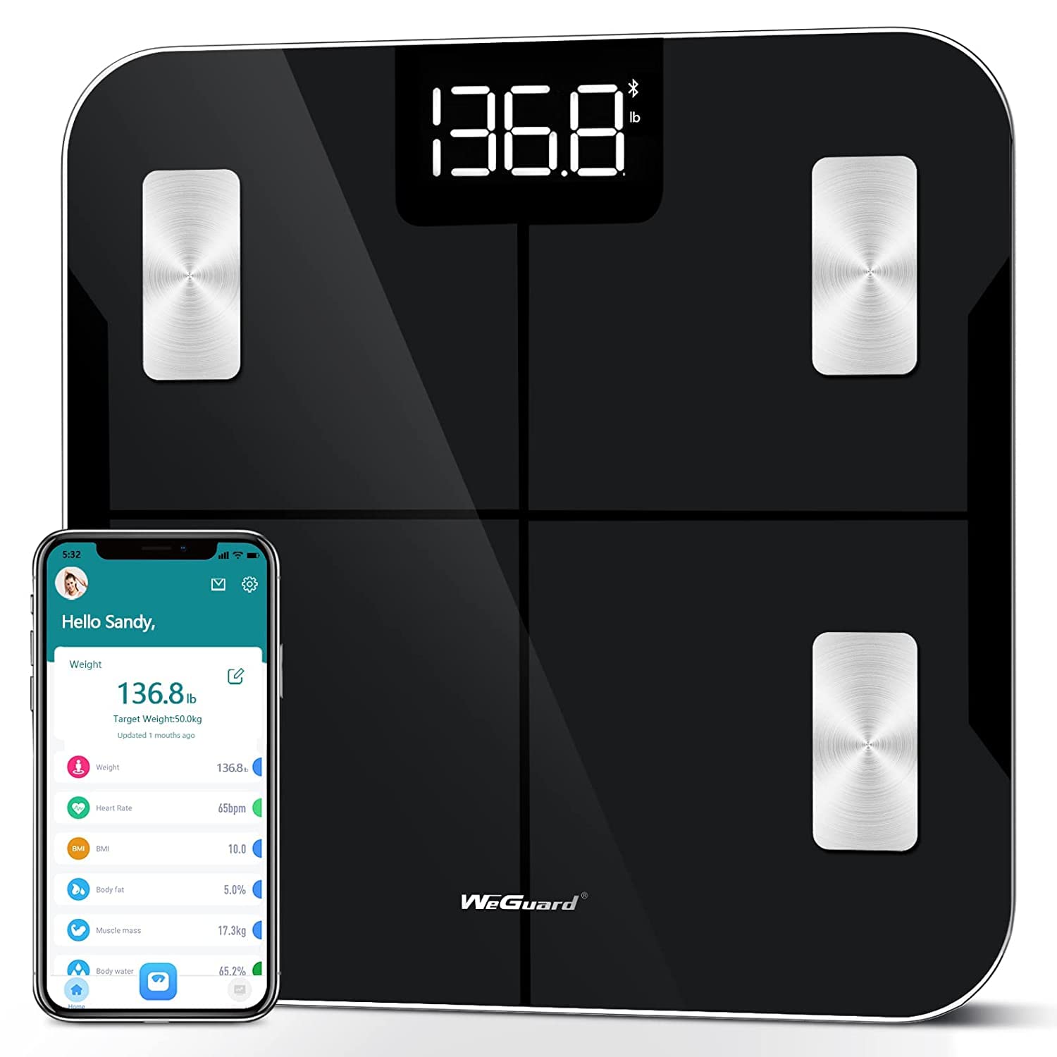 WeGuard Body Fat Scale, Body Weight Scale Digital Bathroom Scale