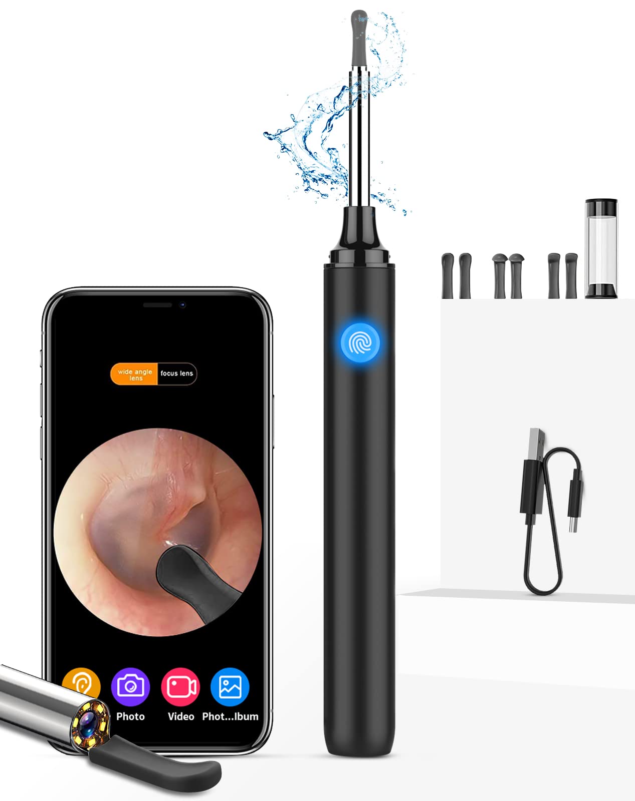 Ear Wax Removal, Ear Wax Removal Tool with 1296P HD Camera and