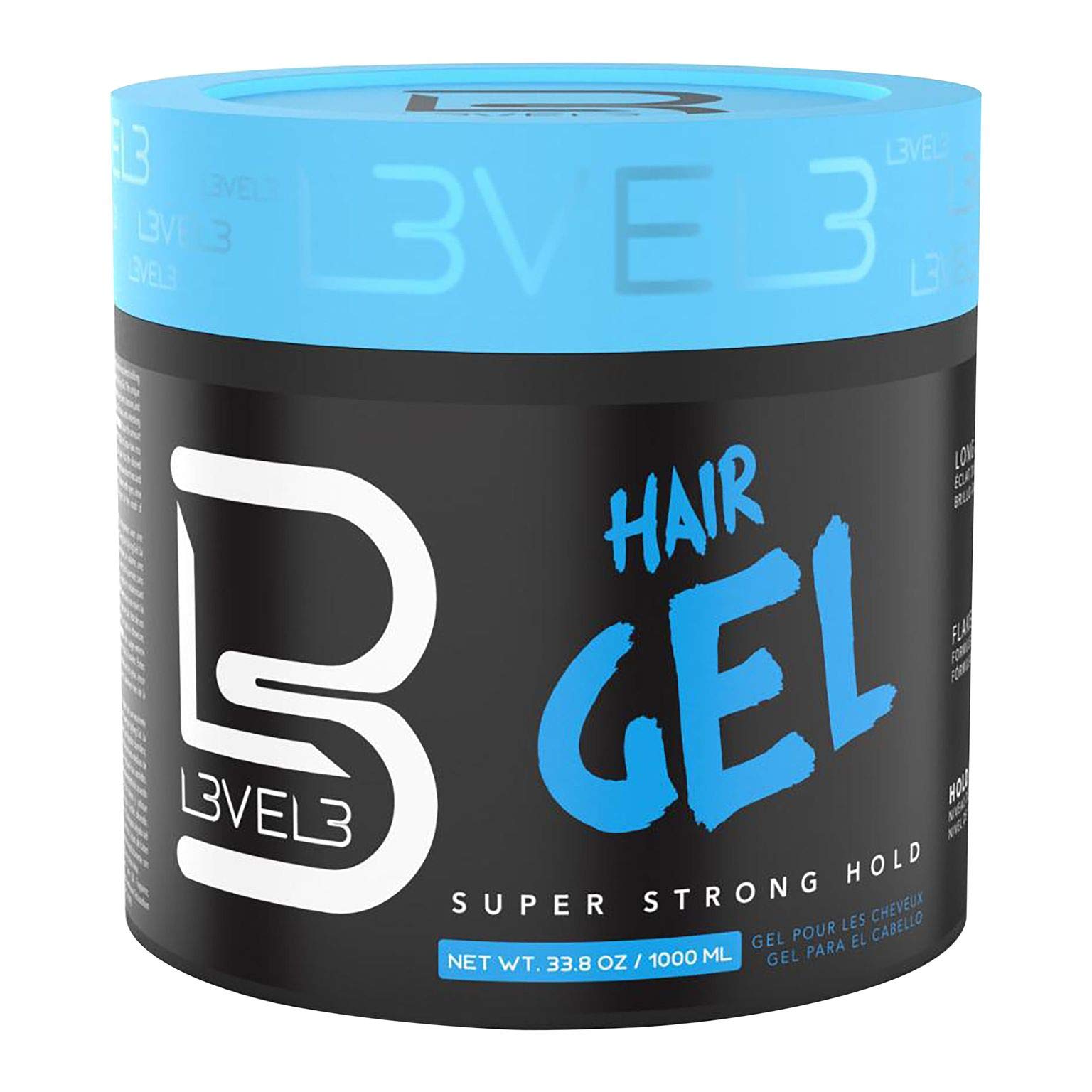 L3 - Hair Gel - Super Strong Hold - Flake Free - Long Lasting Shine - For  Men and Women - Level 3 Gel - Add Volume and Texture Large Gel