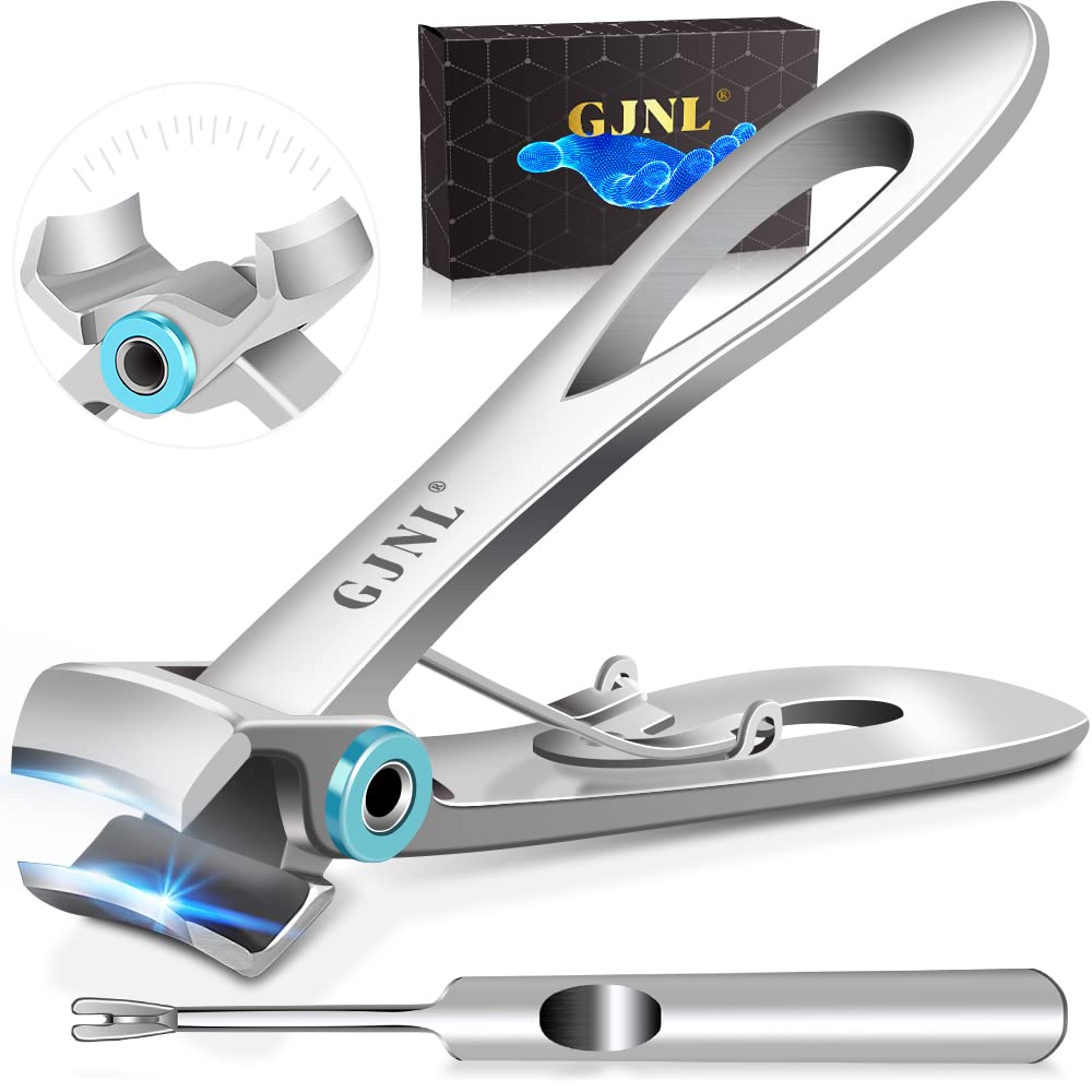 Toenail Clippers for Seniors Thick Toenails Nail Clipper Set with Ingrown  Toenail Tool & 16mm Wide Opening Nail Clippers for Men & 360 Degree Rotary Fingernail  Clipper & Leather Case and Nail