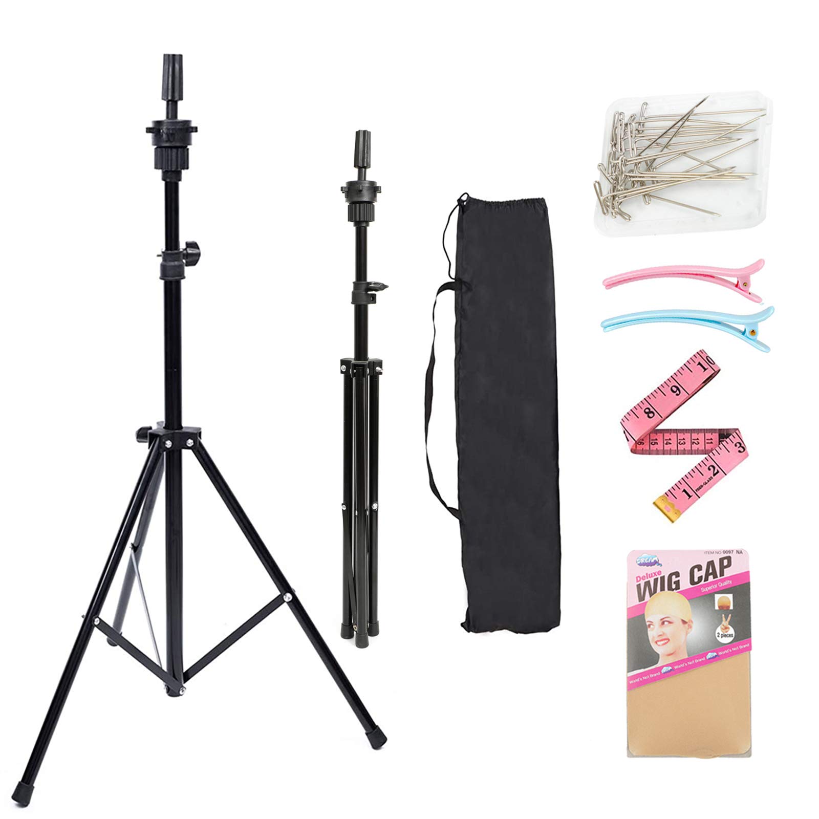 Canvas Wig Head Stand Holder, Mannequin Head Tripod Stand