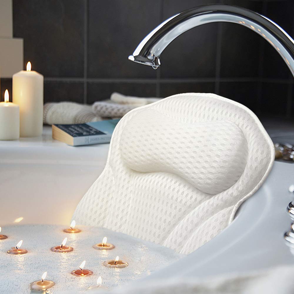 Bath Pillow Luxury Bathtub Pillow, Ergonomic Bath Pillows for Tub Neck Support