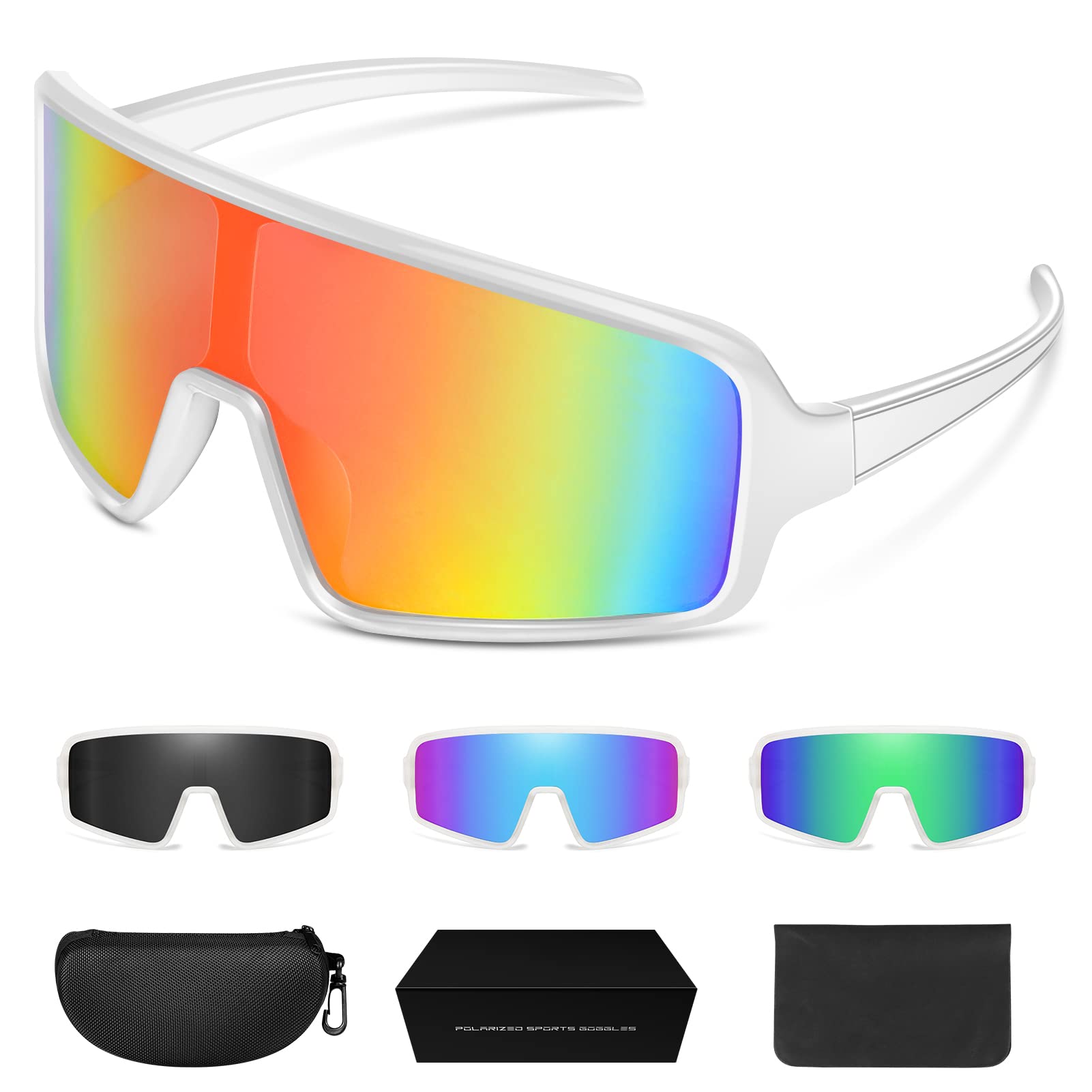 ZHA ZHA Cycling Glasses, UV400 Sport Sunglasses for Men, Outdoor