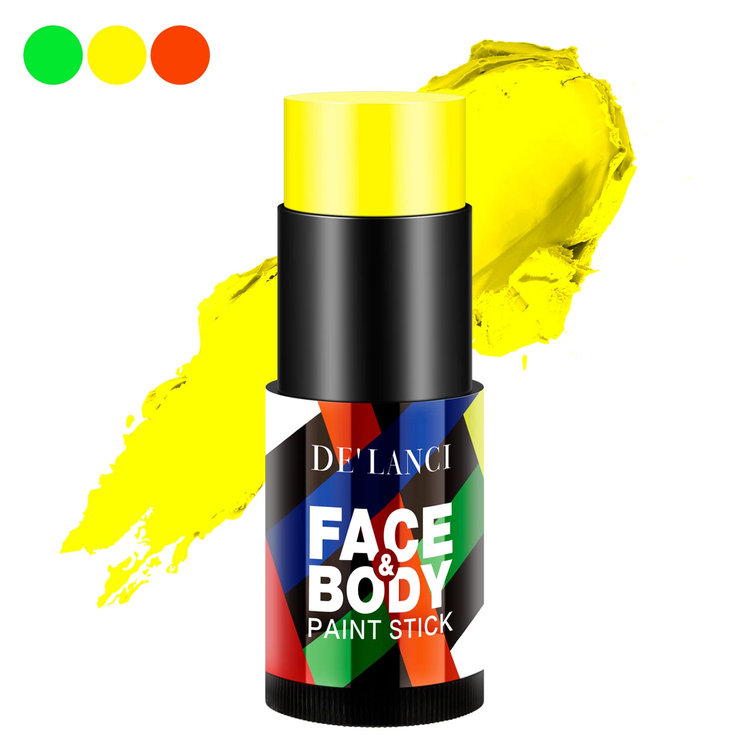 DE'LANCI Neon Yellow Face Paint Stick Cream Blendable Body Paint