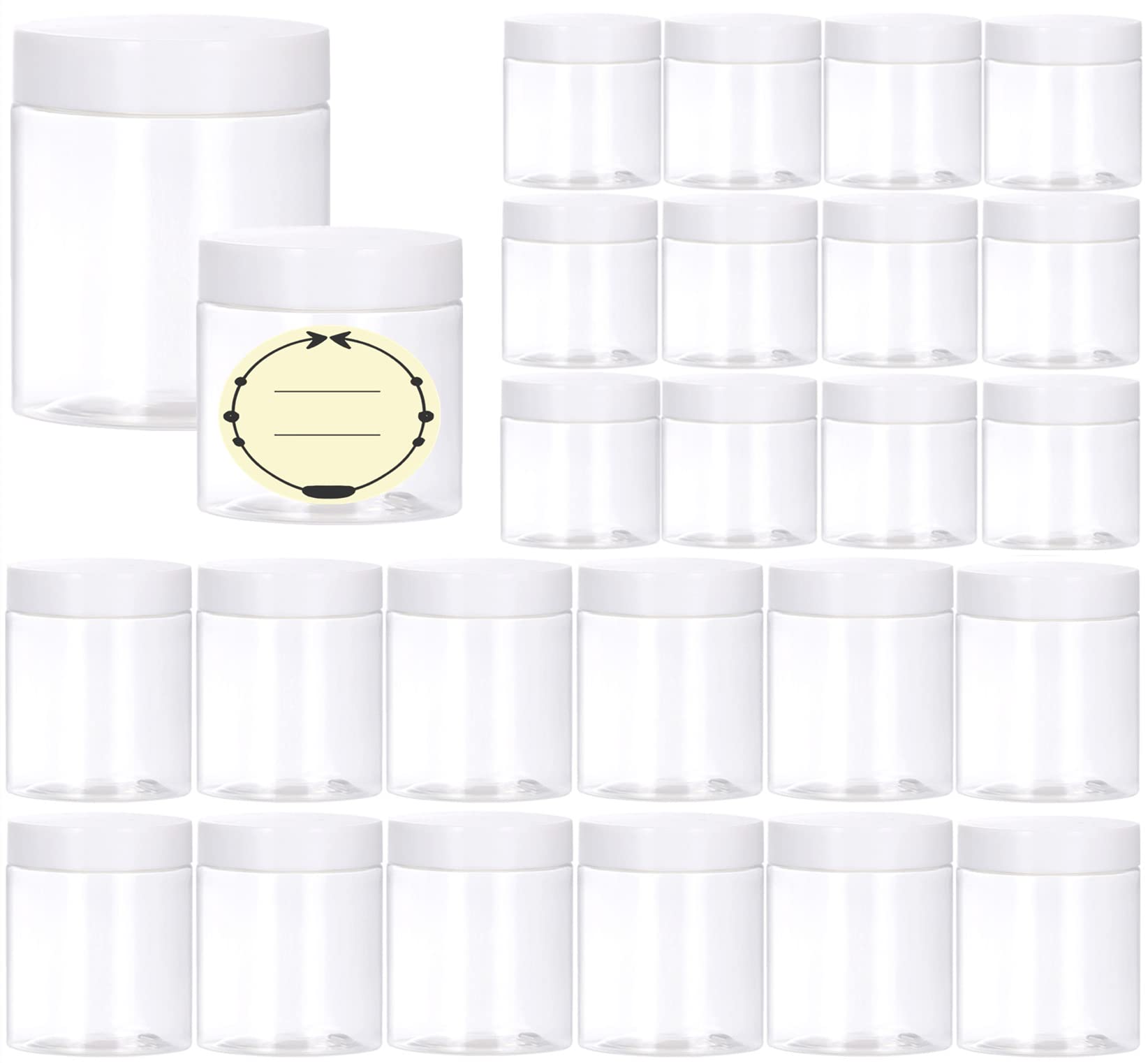 8 Pack Clear 12 oz Plastic Jars with Lids, Jars for Slime for Kids DIY  Crafts