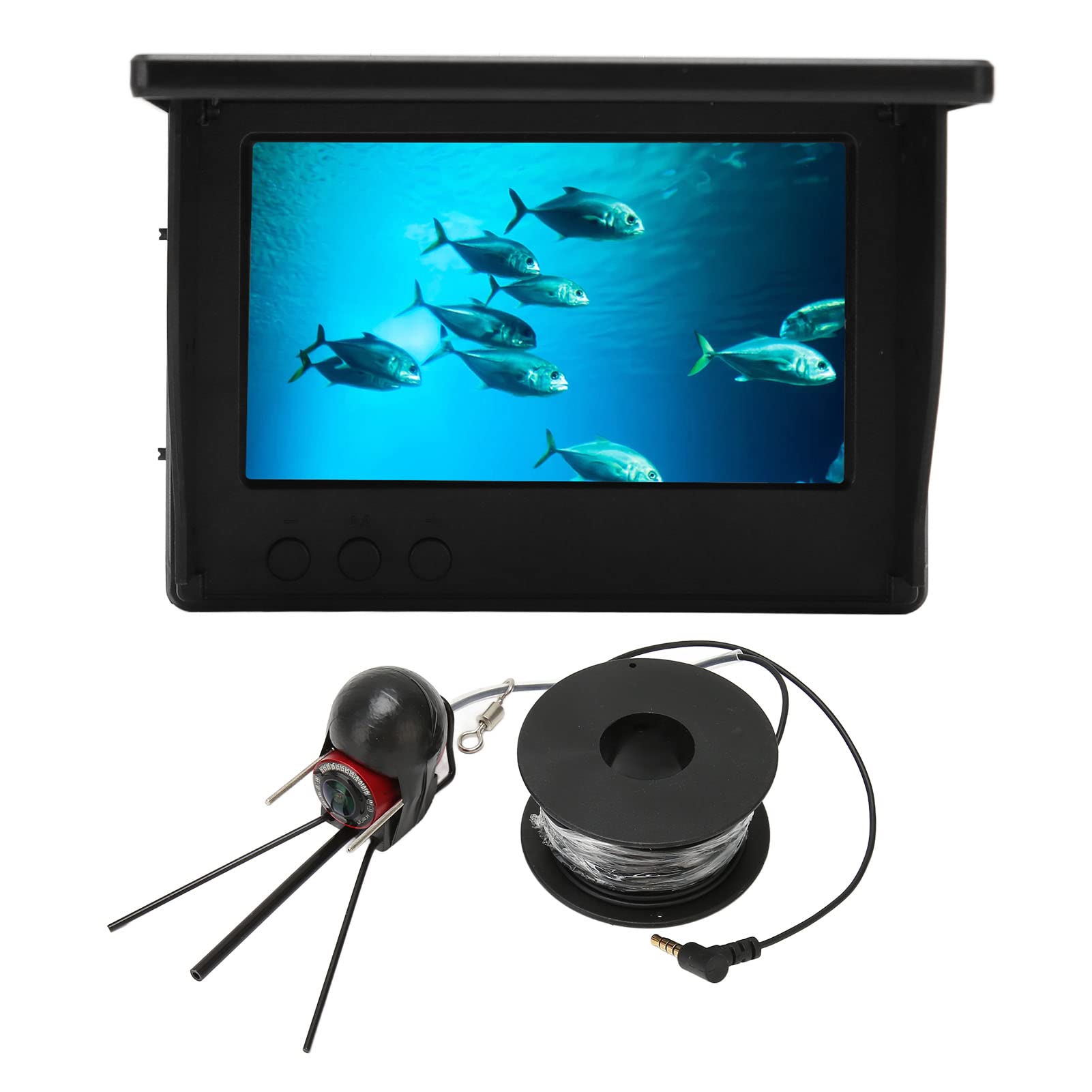 Hook Reveal Fish Finder 4.3 Inch TN HD Underwater Fishing Camera IP68  Waterproof 1500cd 12 Night Vision Lights 195 Degrees Wide Angle 8 to 10  Hours Work (30m / 32.8yd US)