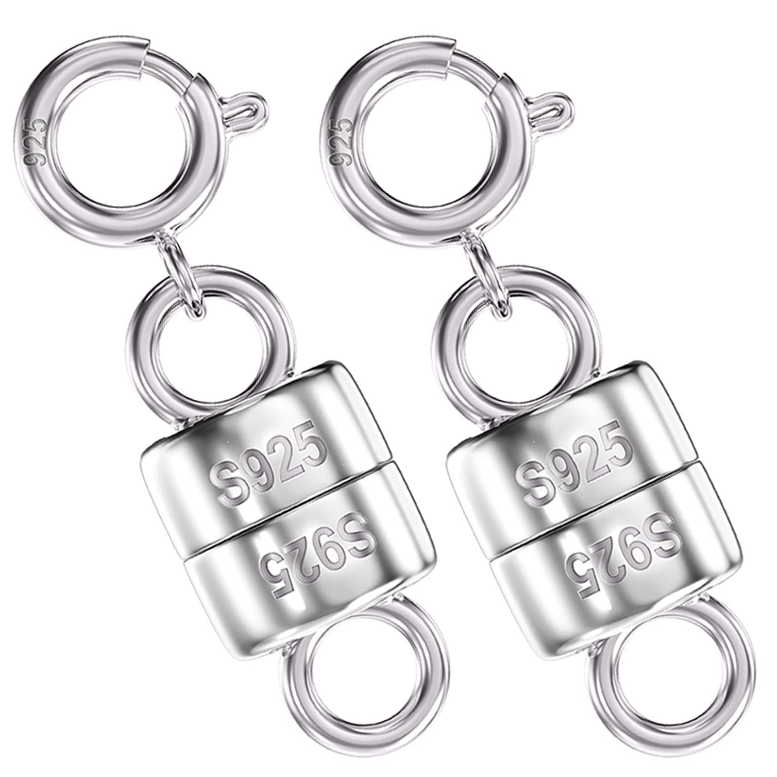 Qulltk 925 Sterling Silver Magnetic Necklace Clasps and Closures,Mini  Bracelets Clasp Converter Gold and Silver Chain Extender for Jewelry Making  Supplies 2Pcs Silver